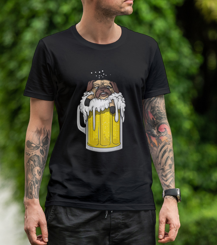 Pug In Beer Mug Party Time T-Shirt