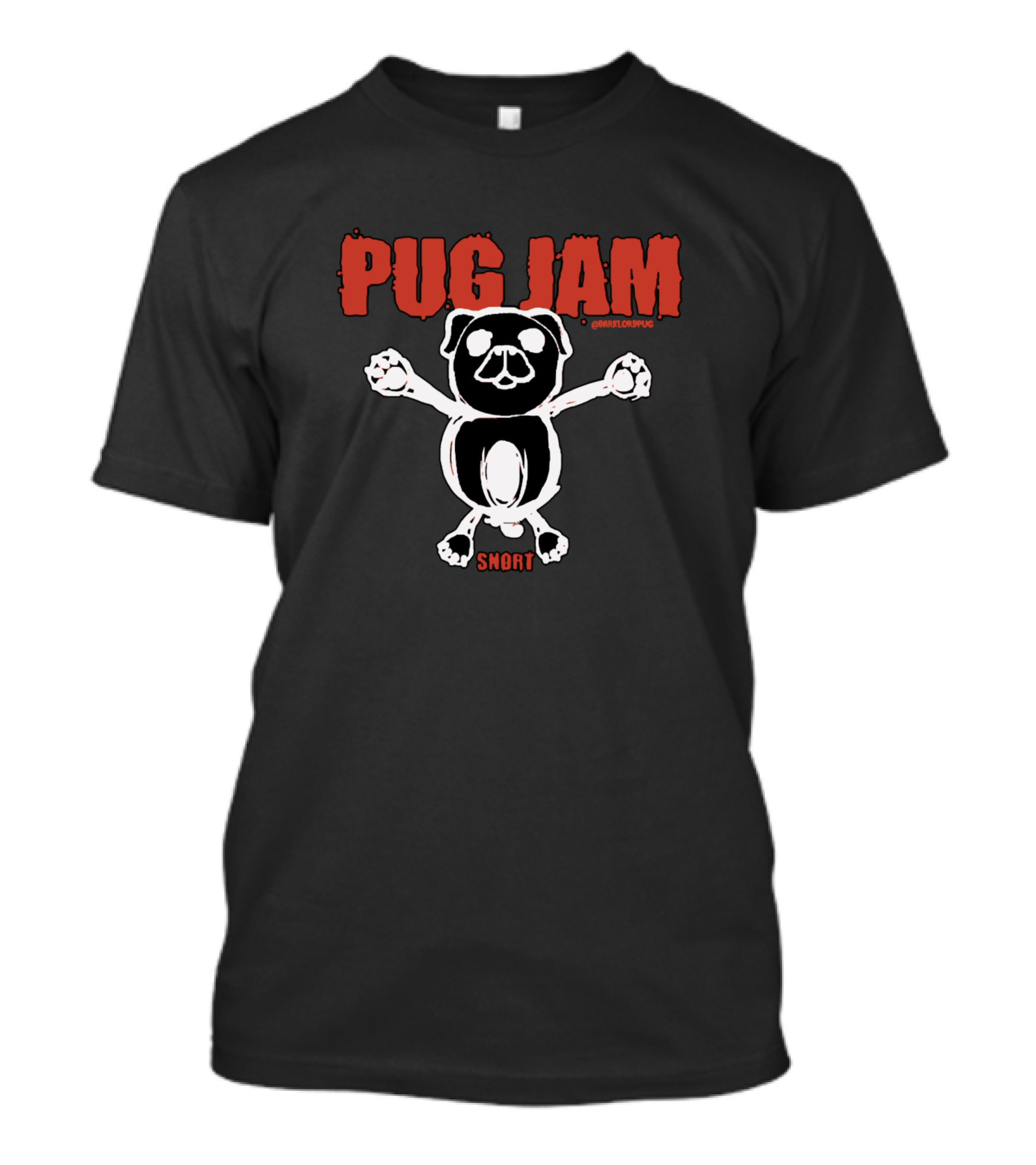 Pug Jam Snort Pug Dog Art By Snorg T-Shirt