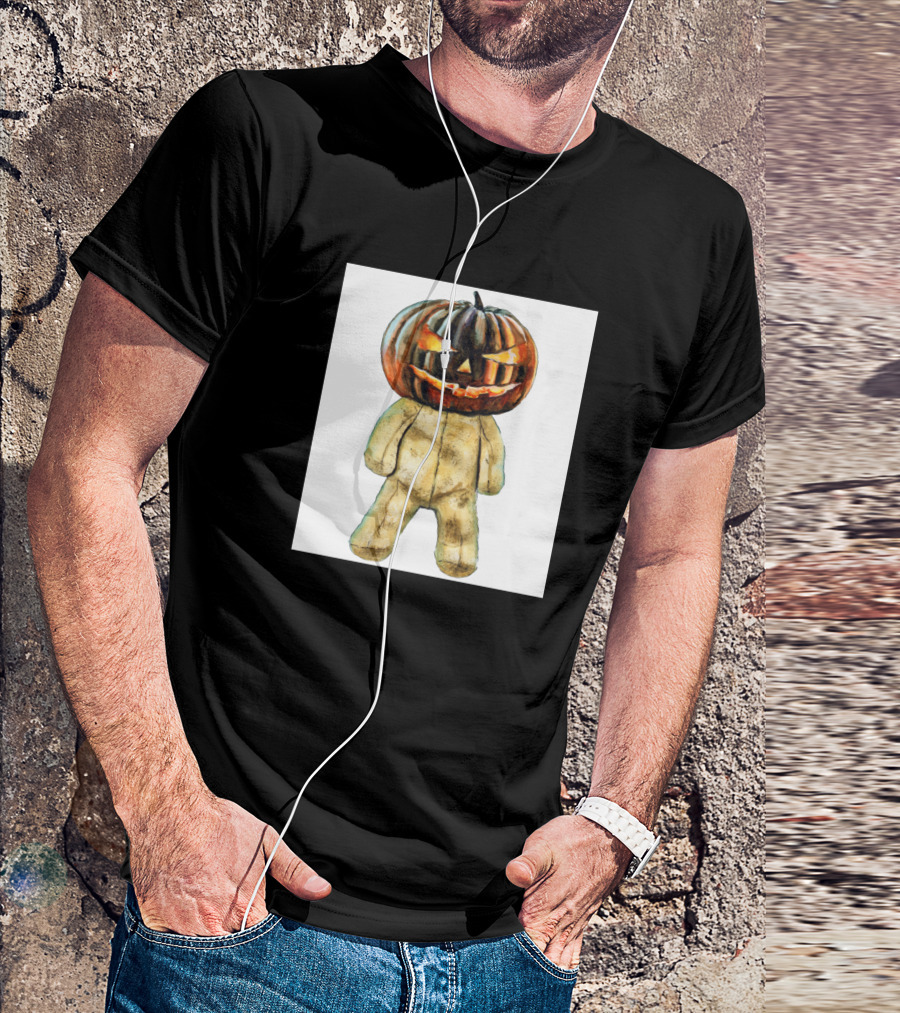 Halloween Teddy Bear Pumpkin Head Creepy T-Shirt