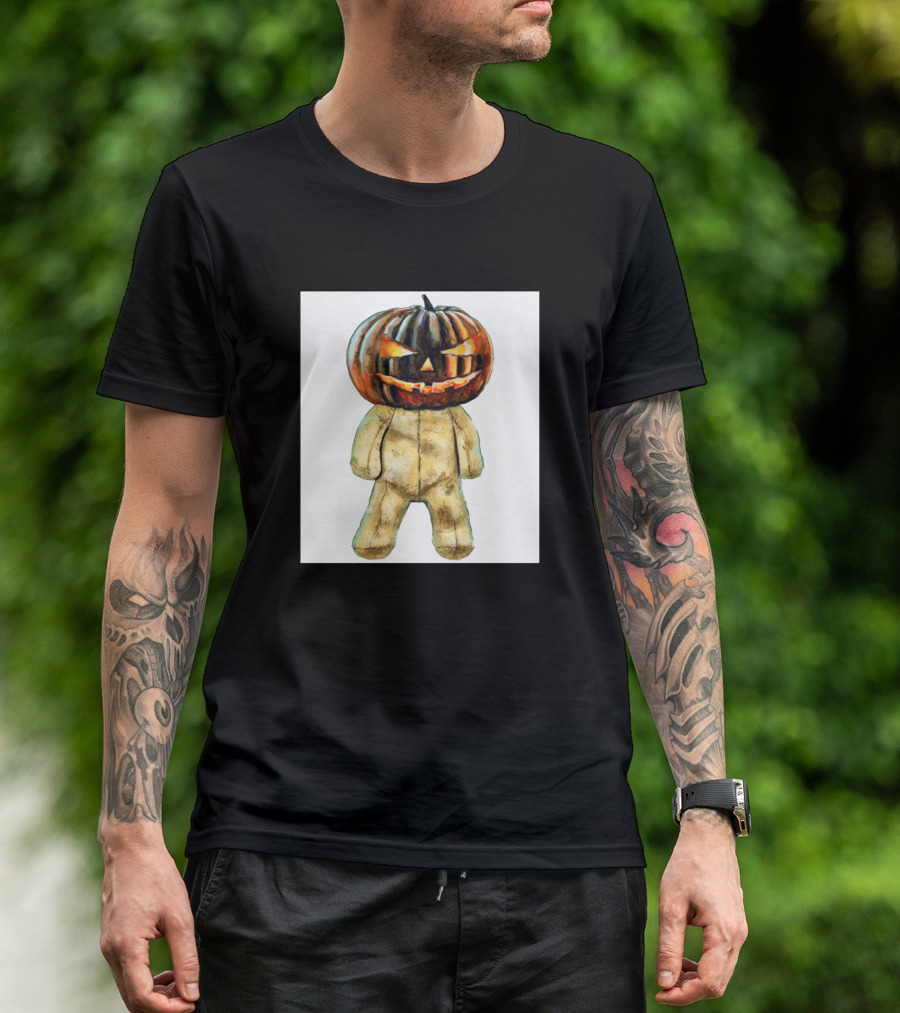 Halloween Teddy Bear Pumpkin Head Creepy T-Shirt