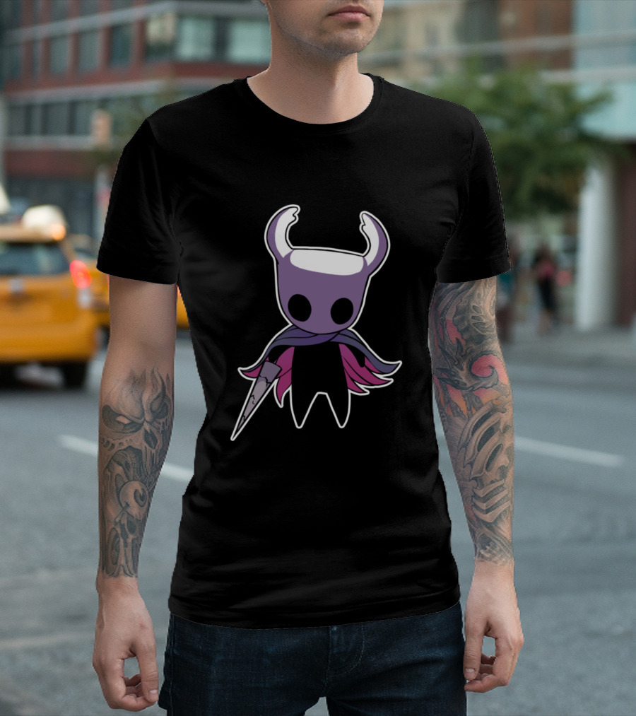 Hollow Knight Sealed Vessel Character With Cloak And Nail T-Shirt