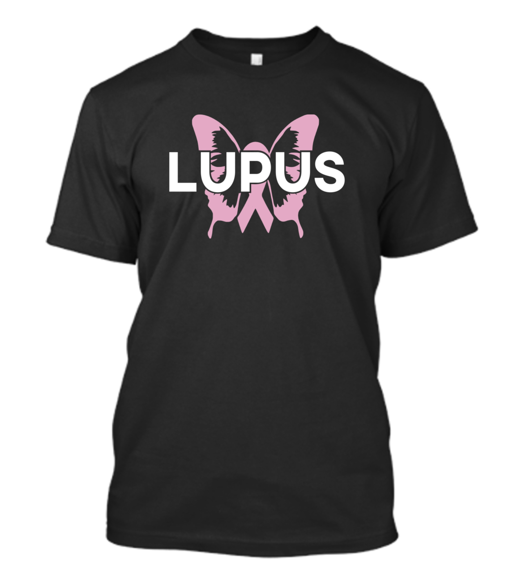 Lupus Awareness Pink Ribbon Butterfly T-Shirt