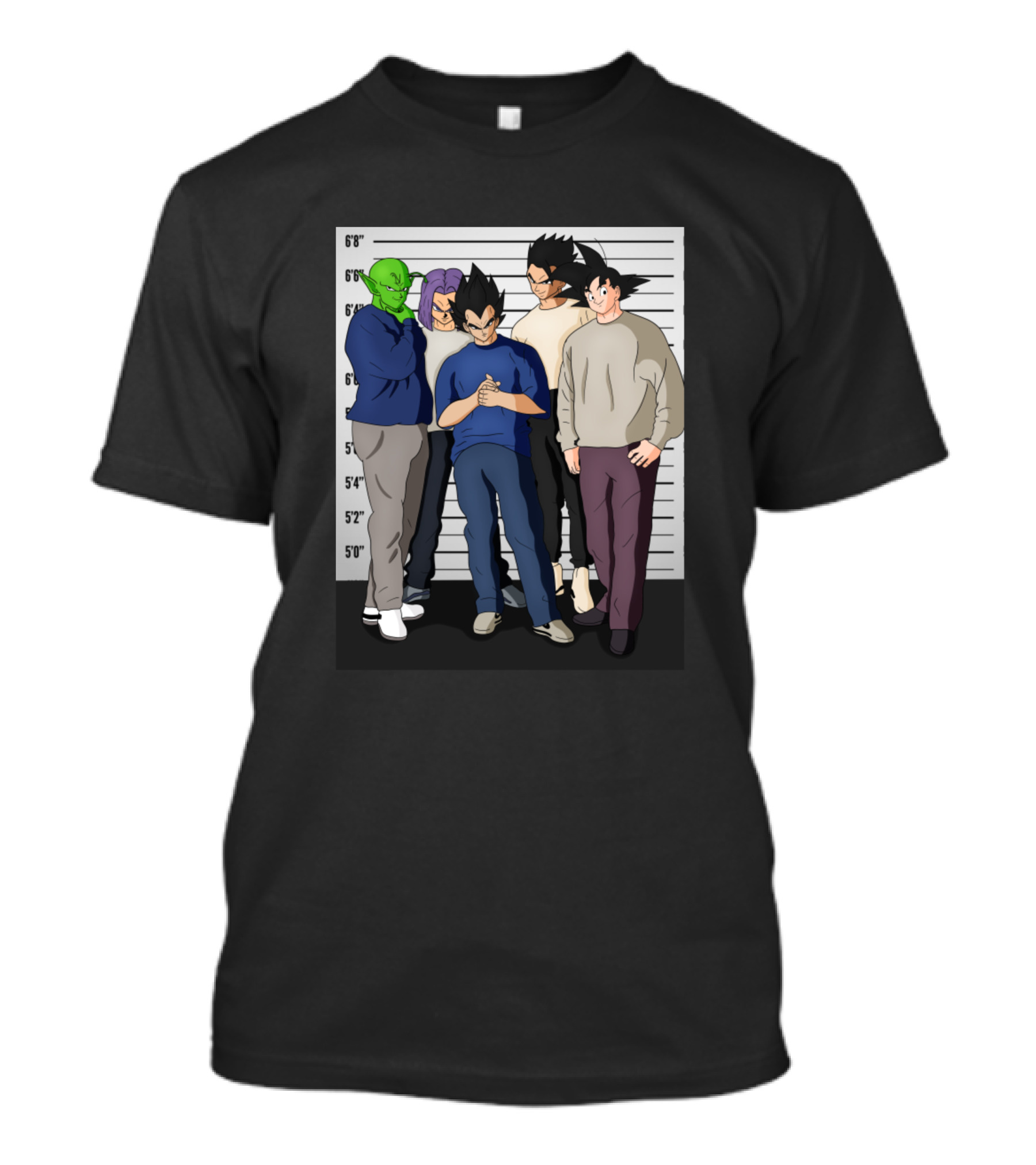 Saiyans With Attitude Featuring Piccolo Height Line Up T-Shirt