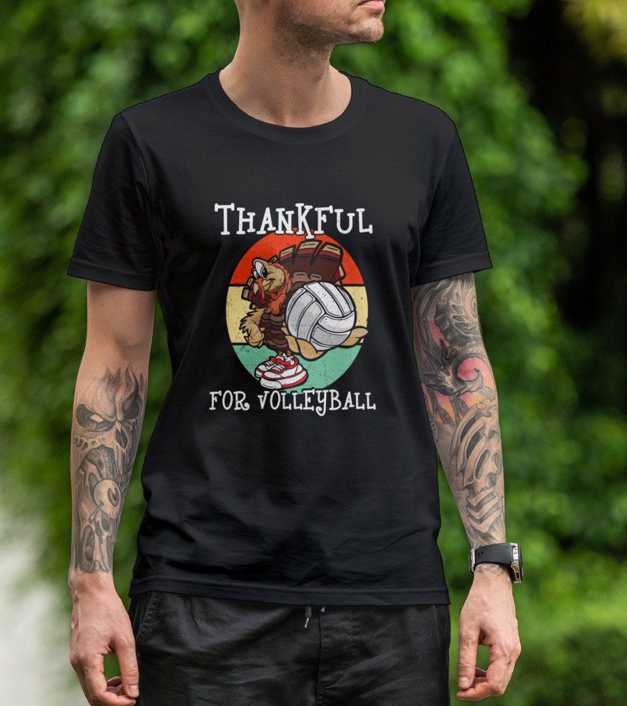 Thankful For Volleyball Thanksgiving Turkey Sport Love T-Shirt