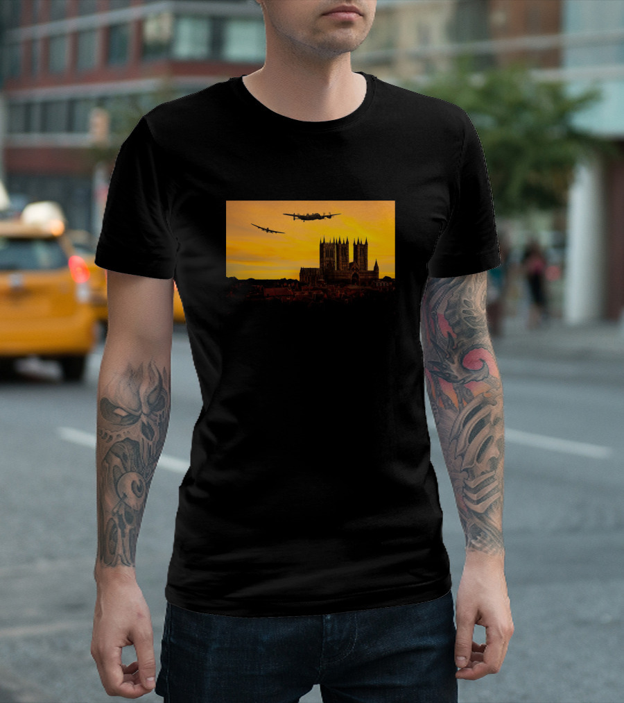 Ancestral Cathedral with Lancaster Bombers at Sunset T-Shirt