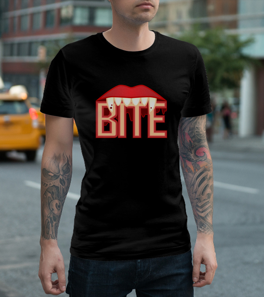 Bite Vampire Fangs Red Lips T-Shirt