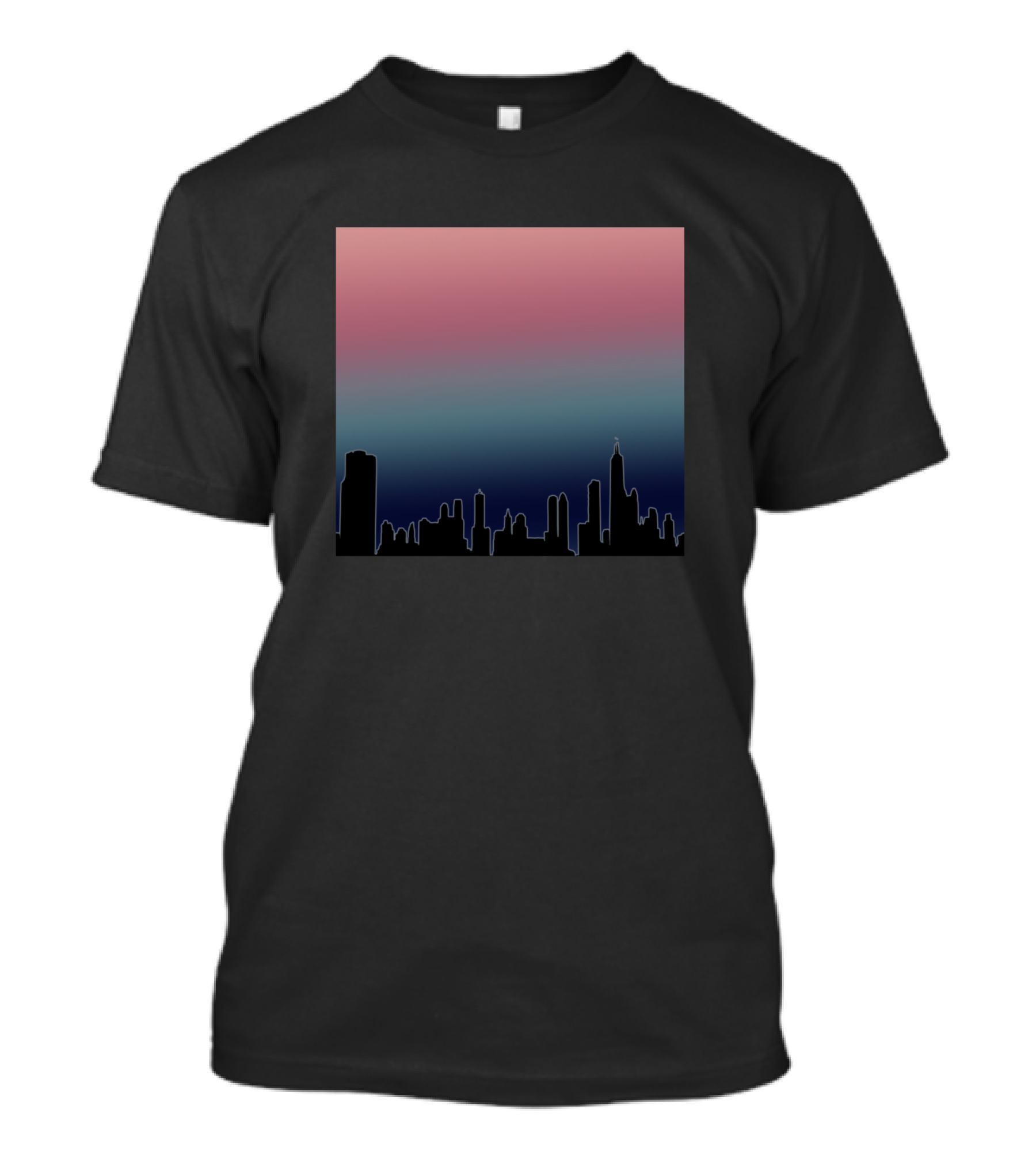 City In The Night Skyline Gradient T-Shirt
