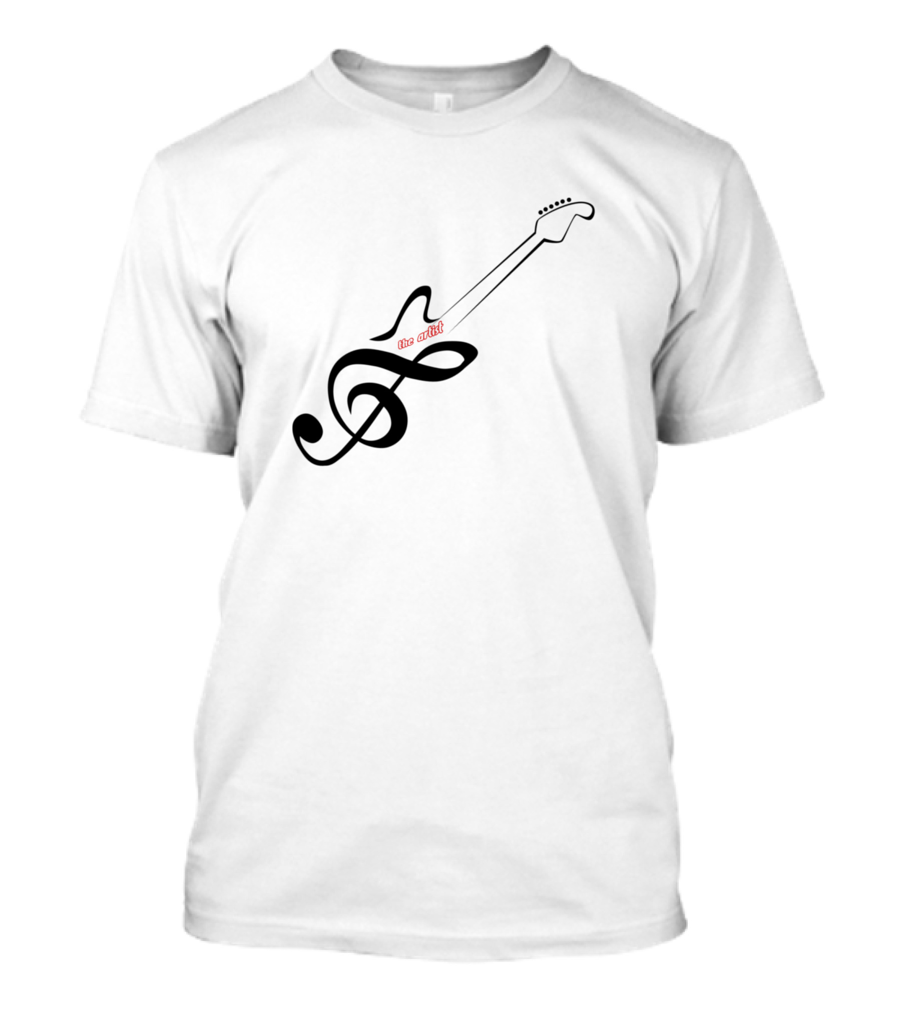 Crazy Music Guitar Treble Clef Fusion T-Shirt