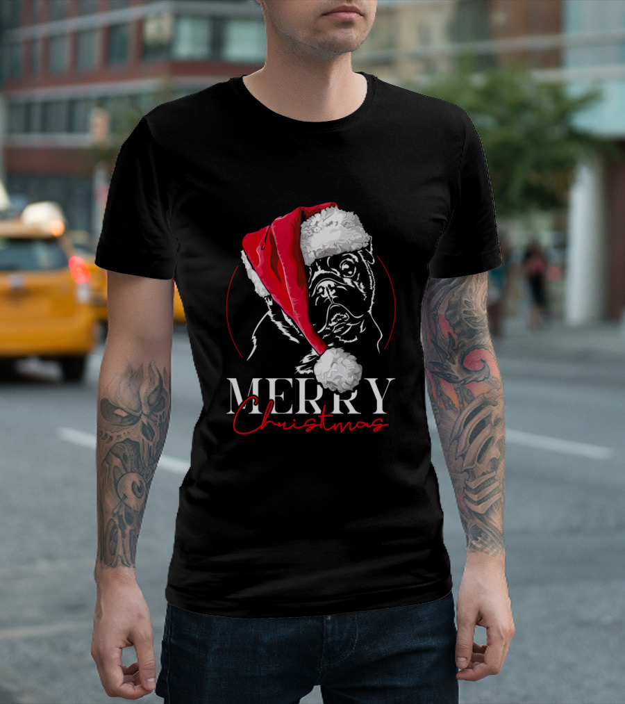 Merry Christmas Santa Pug Dog T-Shirt