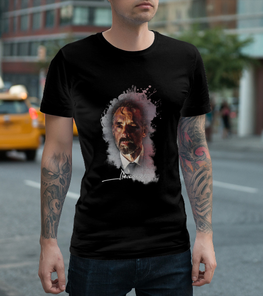 De Profundis Peterson Portrait Watercolor Effect Textured T-Shirt
