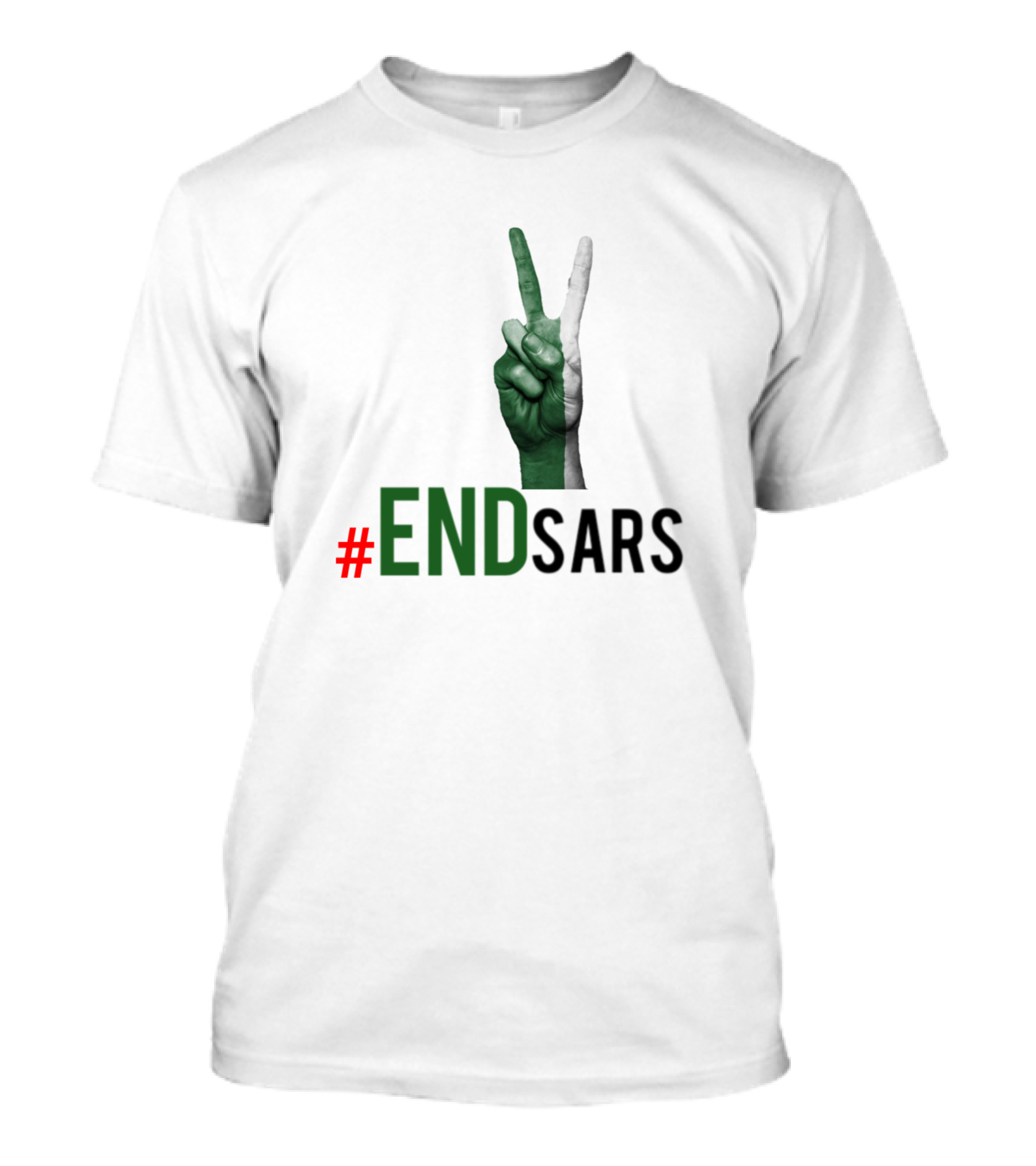 ENDSARS Peace Sign Nigeria Flag Colors T-Shirt