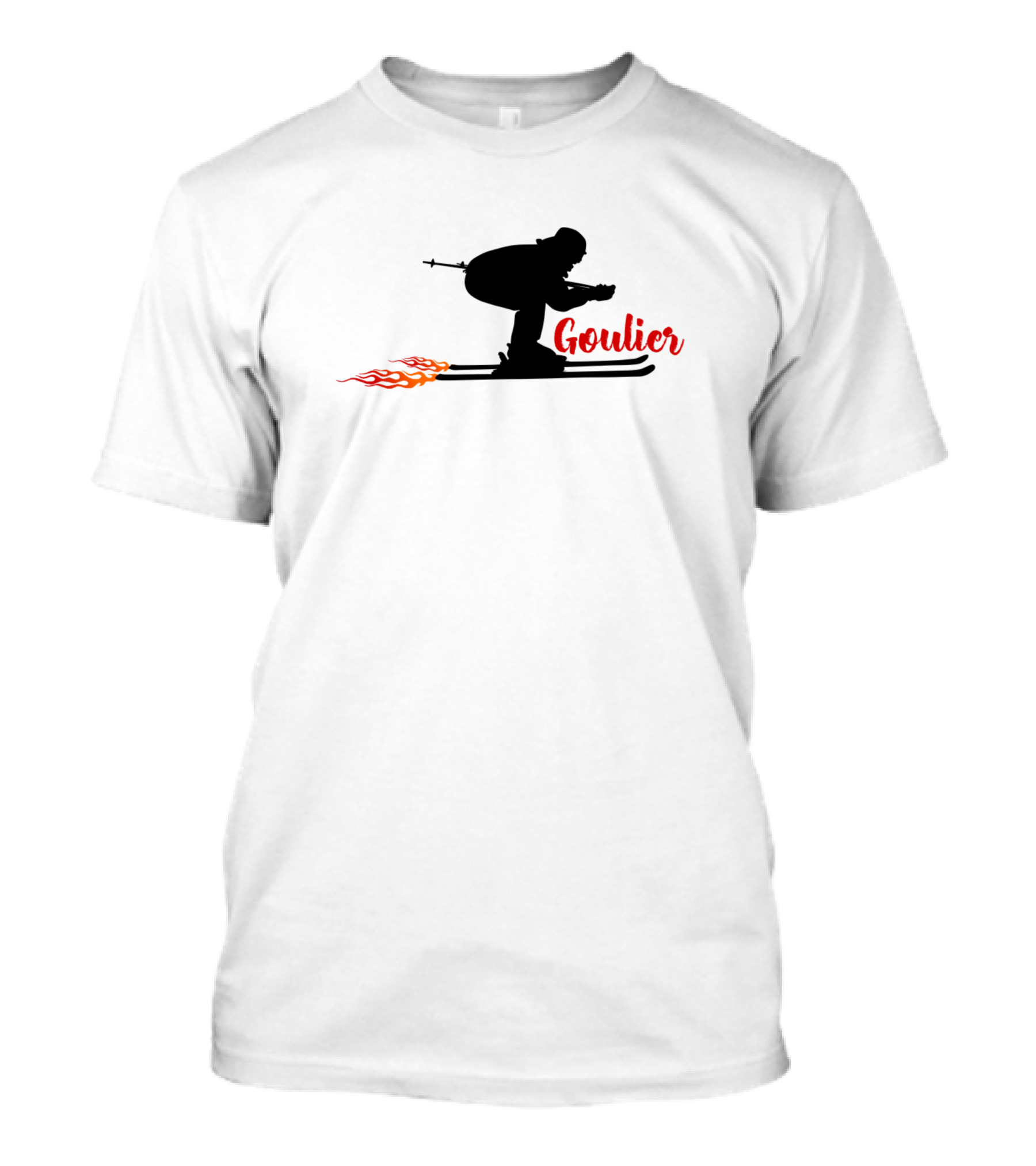 Goulier Skiing Silhouette With Fiery Details T-Shirt