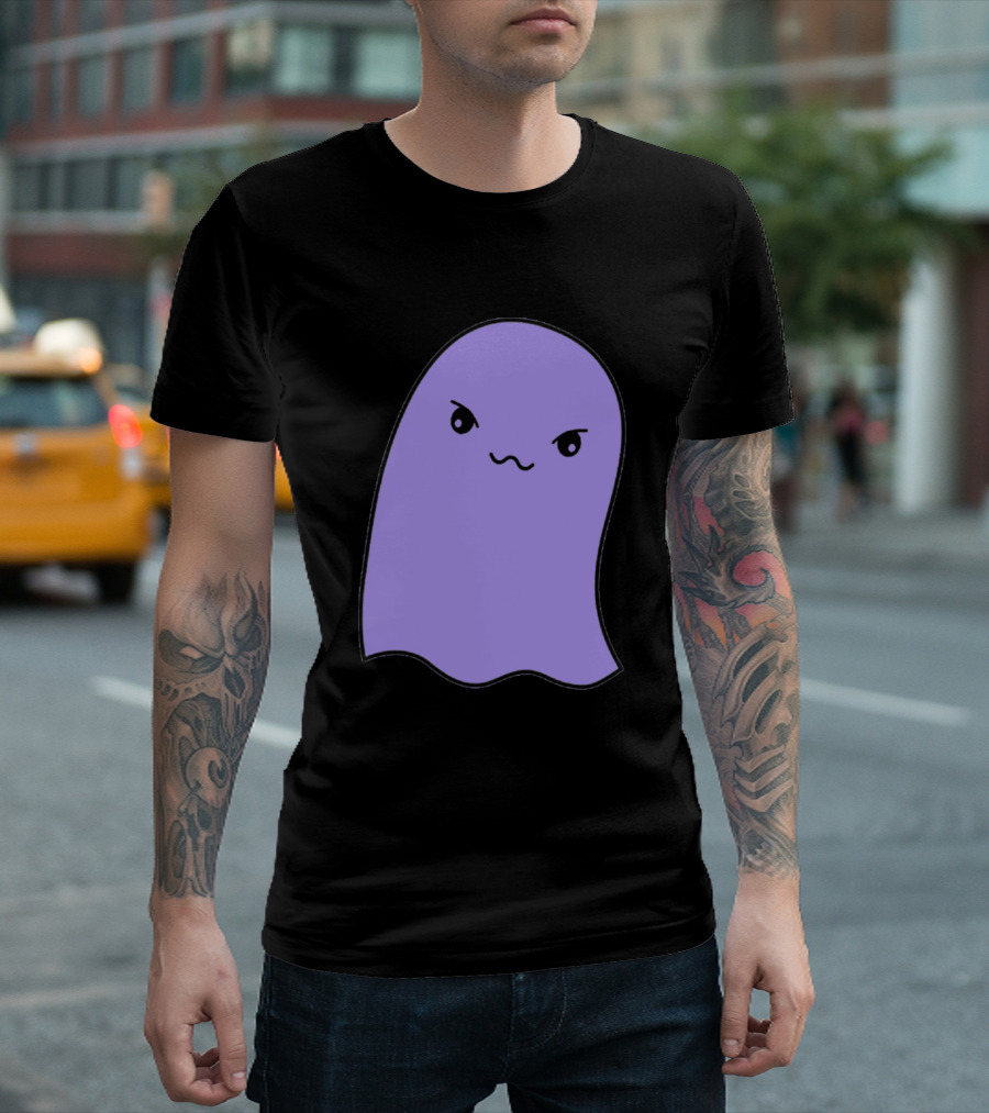 Lila Ghost Halloween Special Cute Purple Spirit T-Shirt