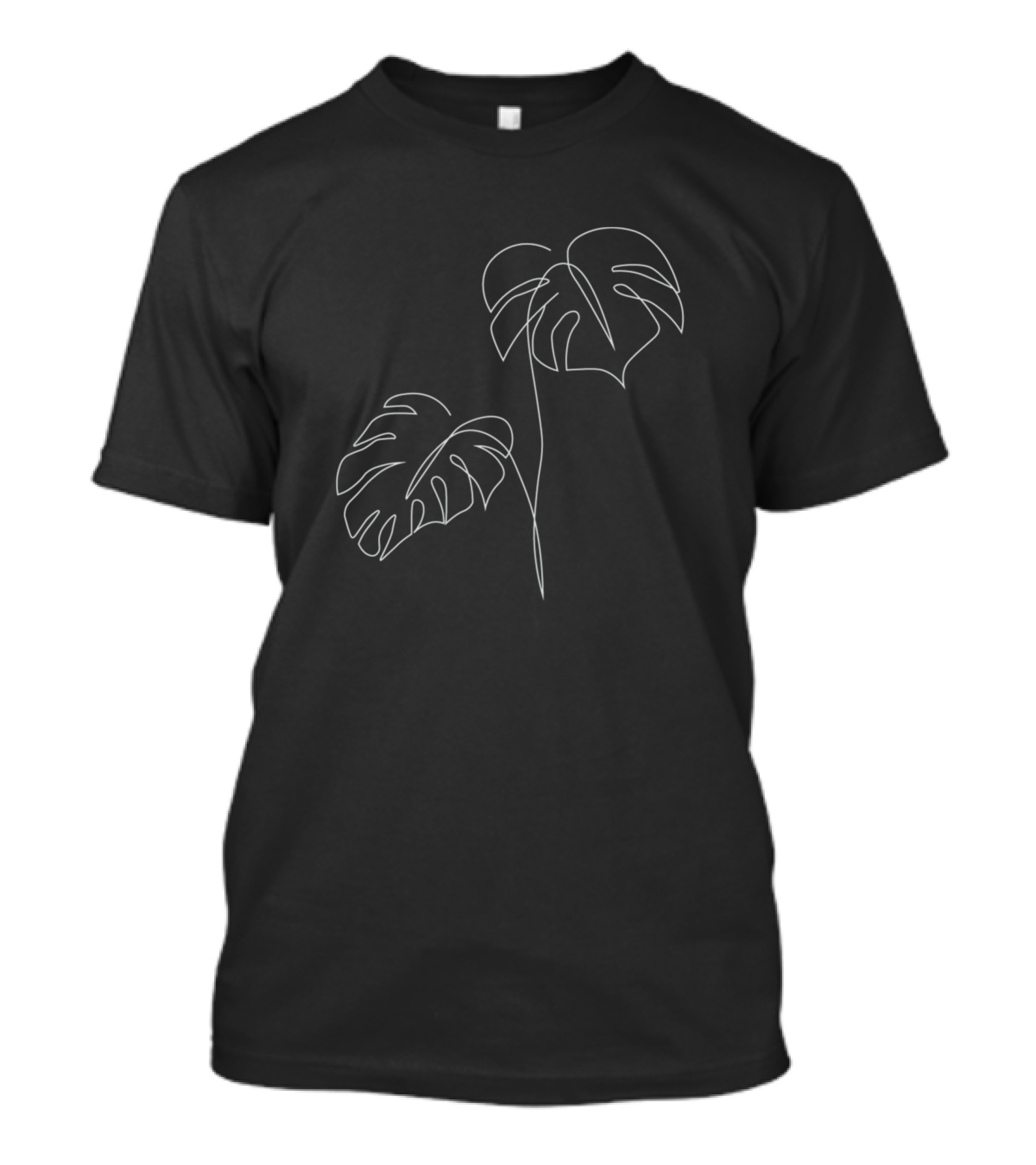 Minimalism Line Art Monstera Minimalist Leaves T-Shirt