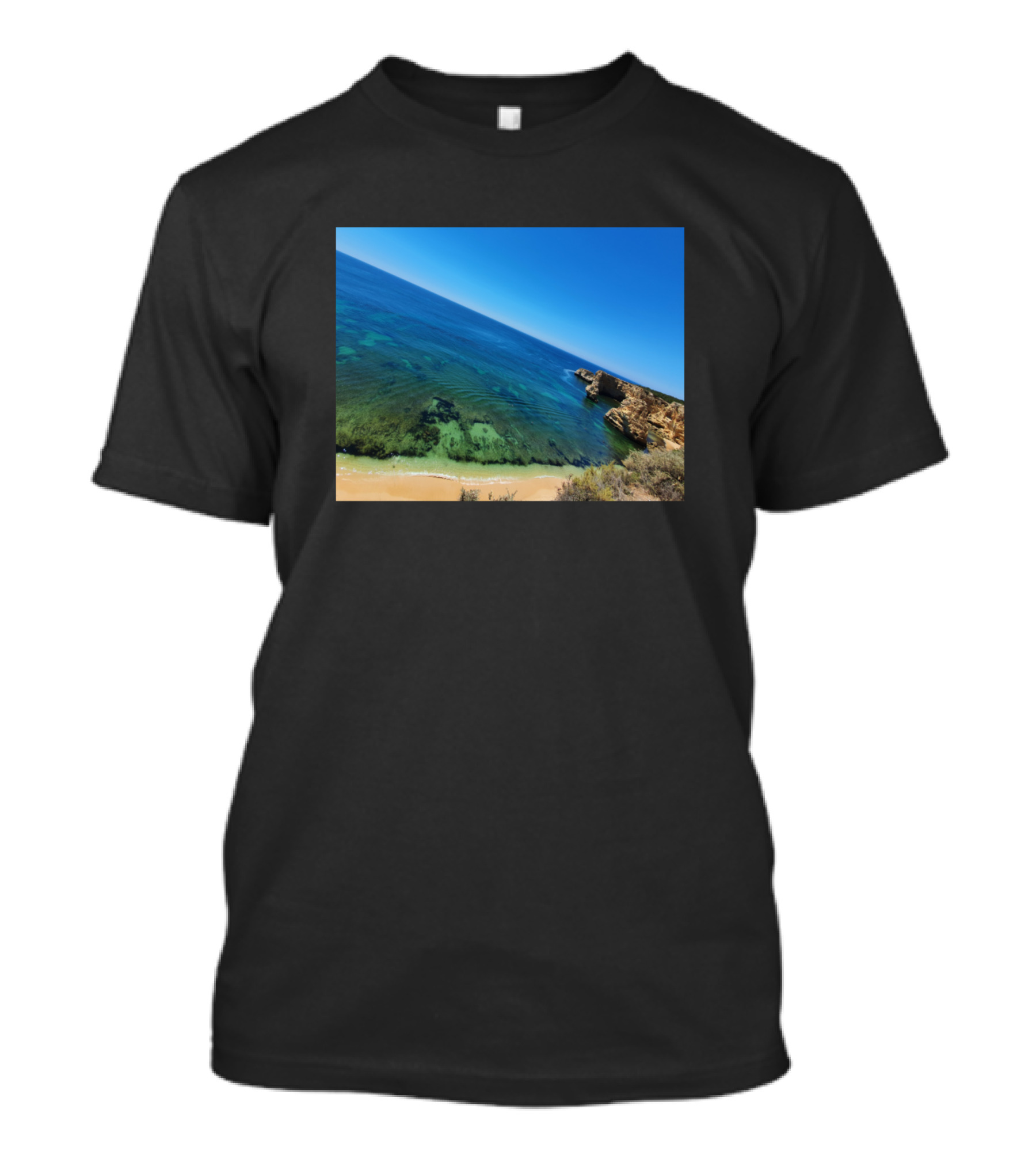 Multicolored Mexican Coastal Ocean View T-Shirt