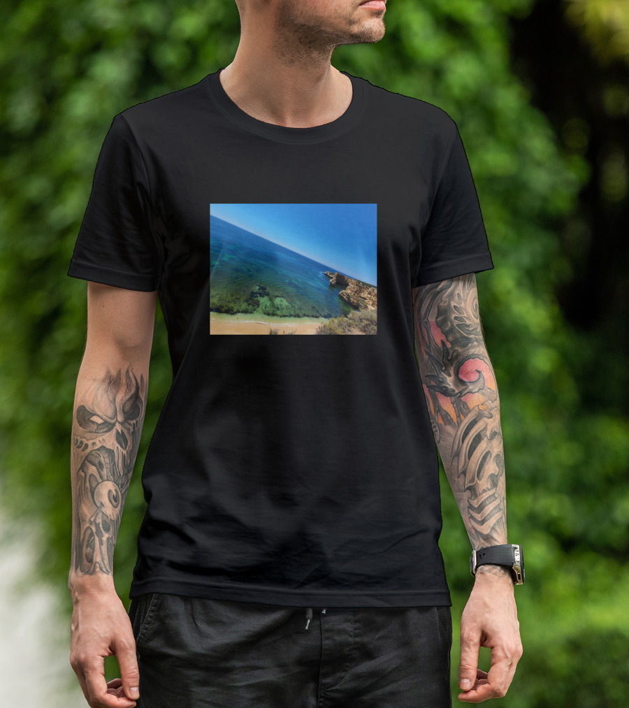 Multicolored Mexican Coastal Ocean View T-Shirt