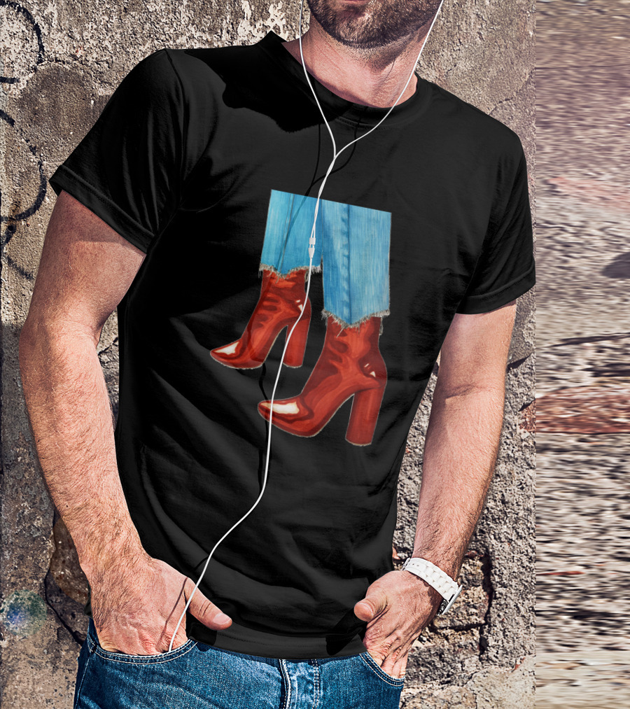 Red Shoes Fashion Blue Jeans T-Shirt