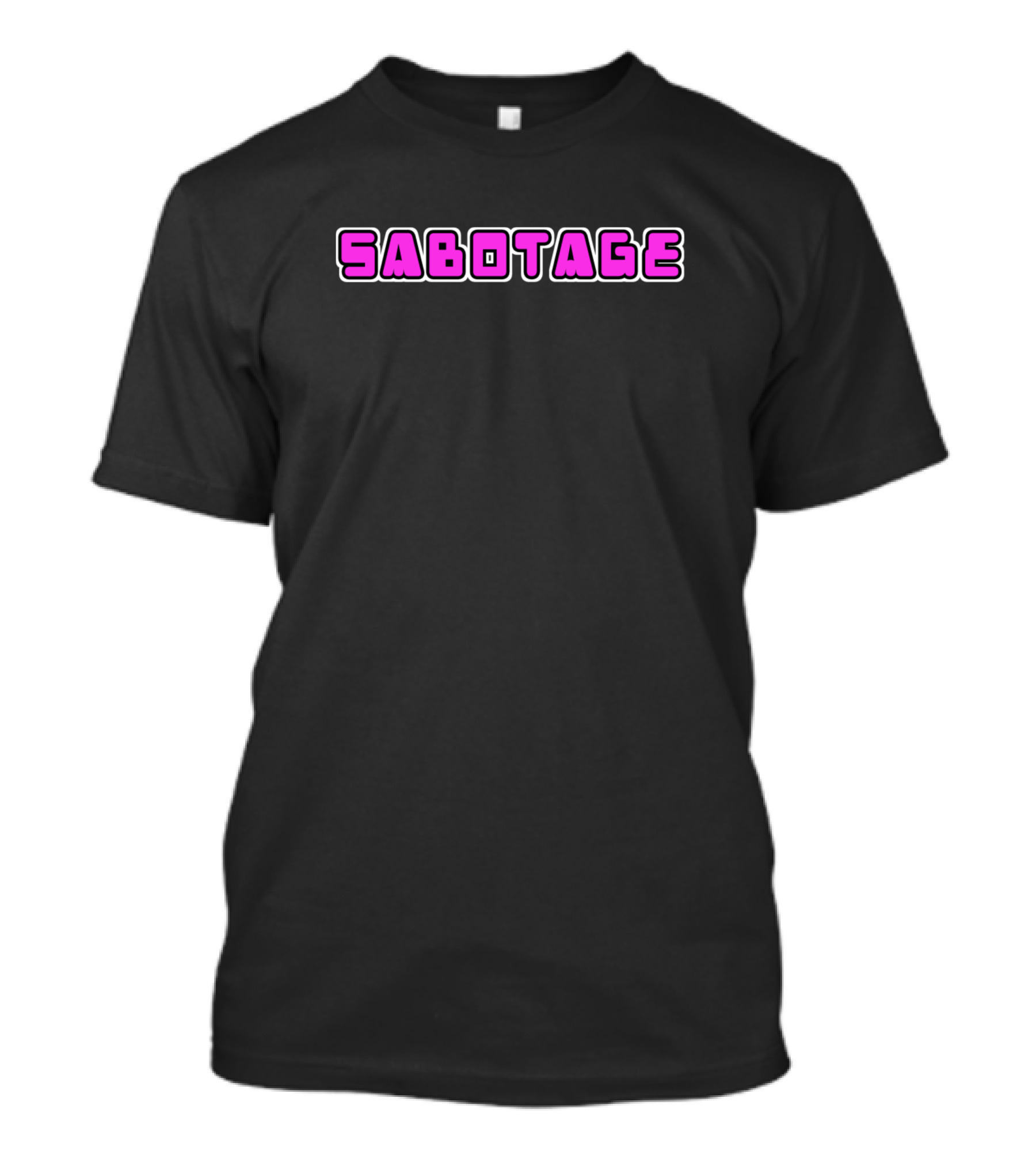 Sabotage Pink And Black Text T-Shirt