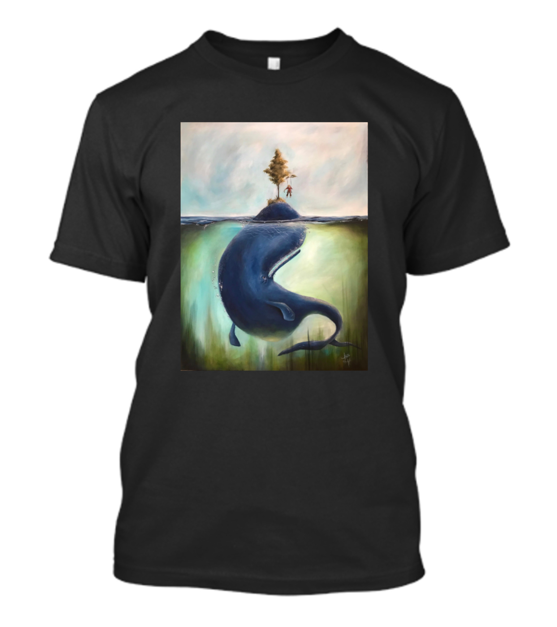 The Attentive Whale Island And Tree T-Shirt