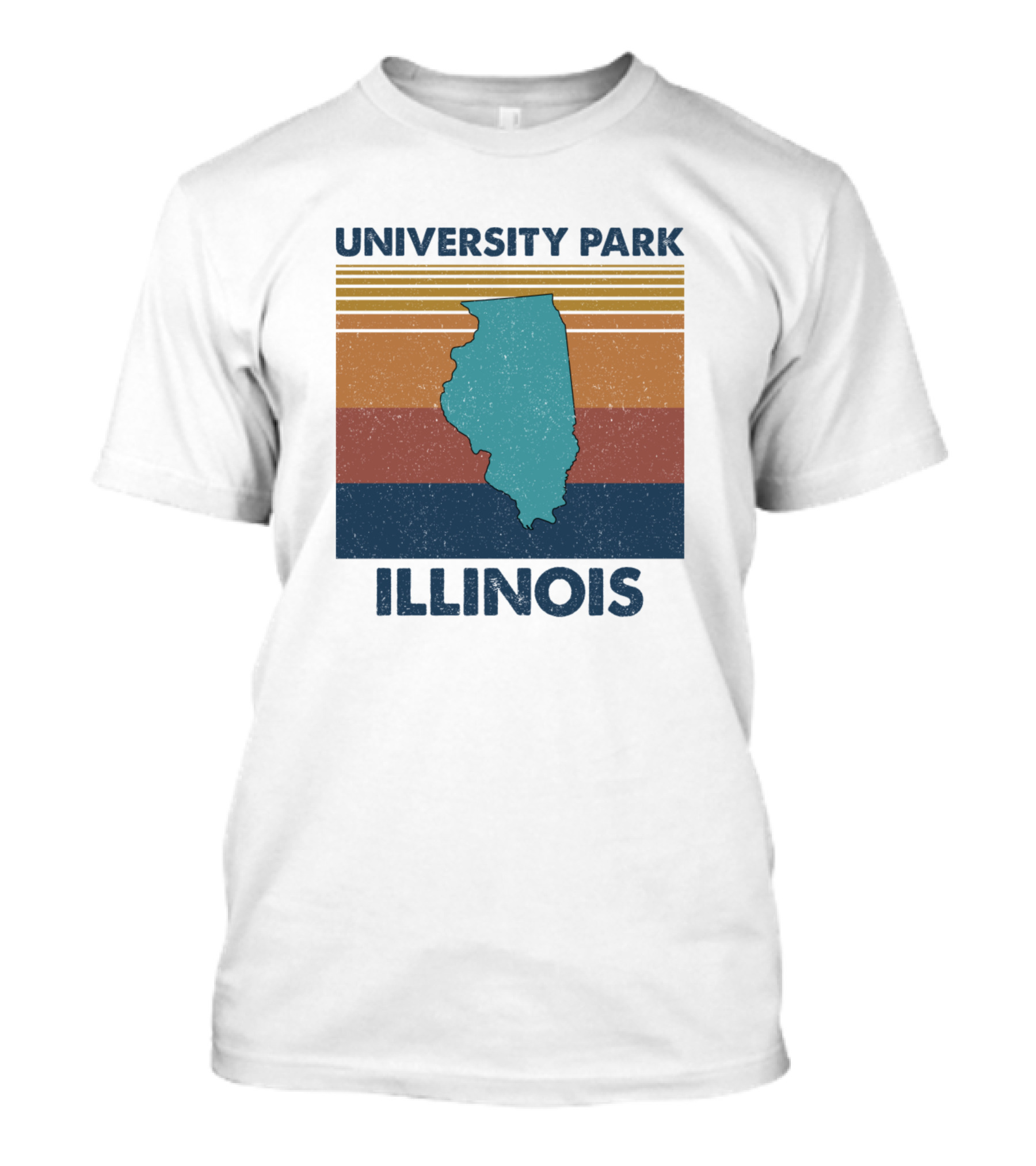 University Park Illinois Retro Map T-Shirt