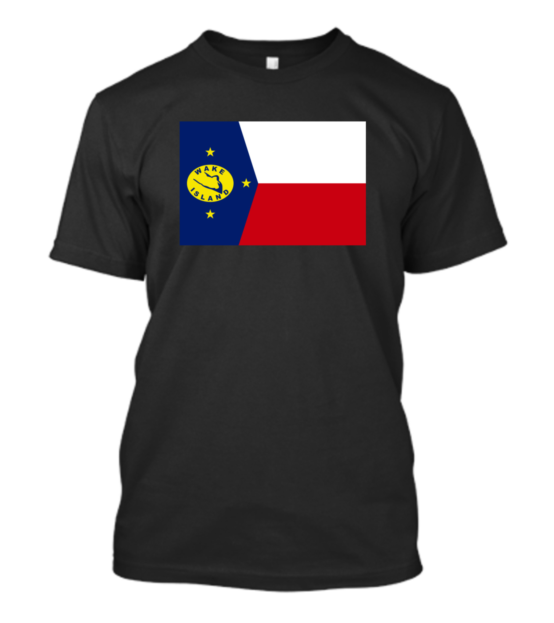 Wake Island Flag Three-Star Symbol Blue White Red Stripes T-Shirt