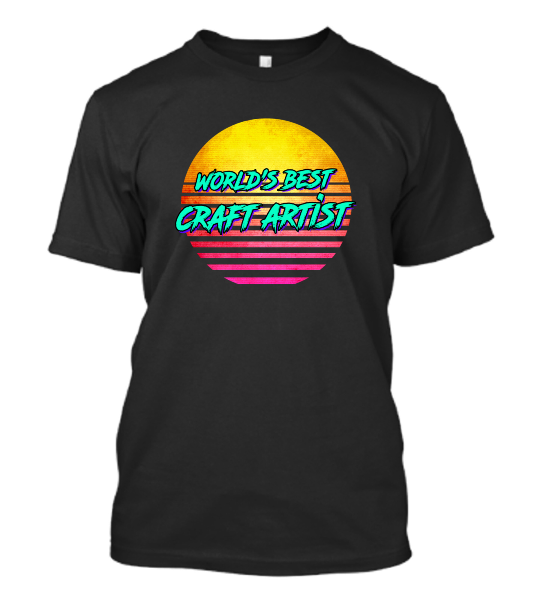 World's Best Craft Artist Retro Sunset T-Shirt