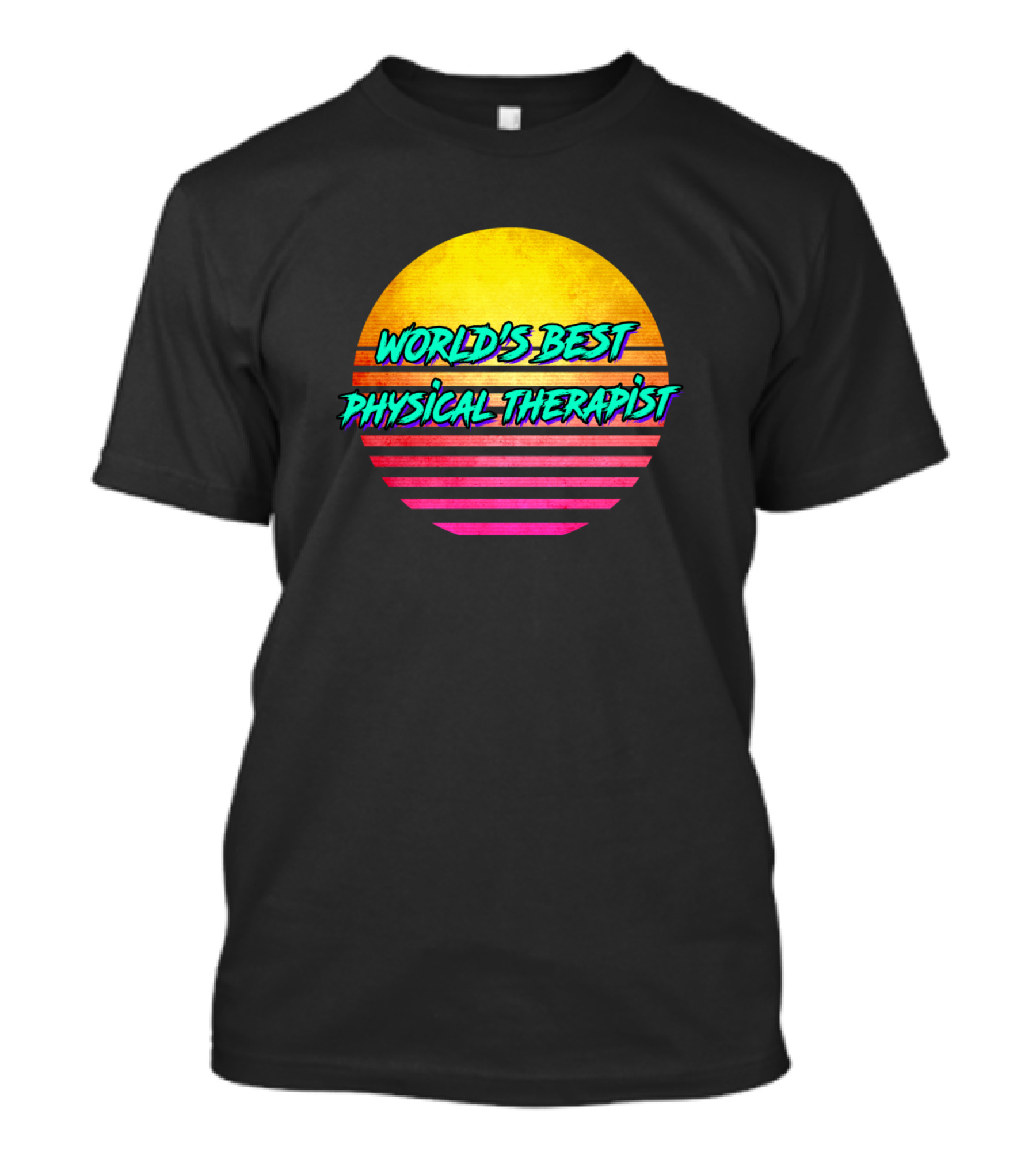 World's Best Physical Therapist Retro Sunset T-Shirt