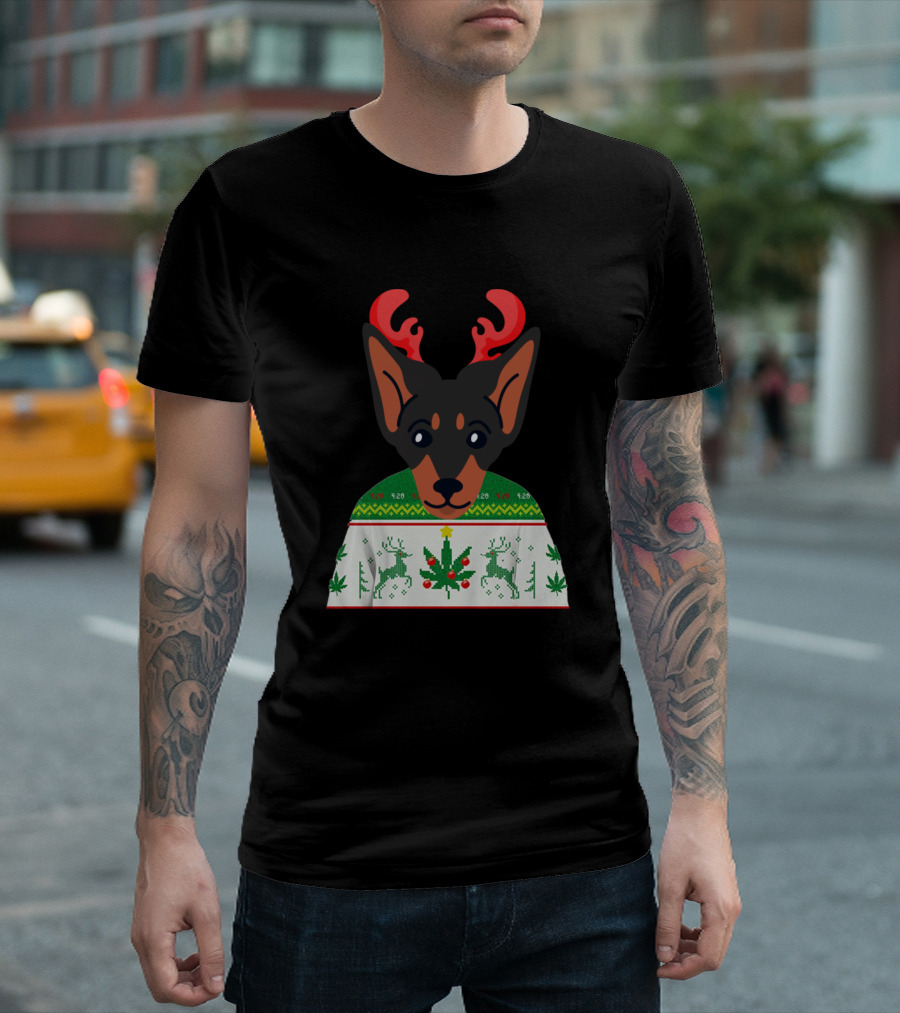 Xoloitzcuintle Christmas Reindeer Ugly Sweater Cute Dog T-Shirt