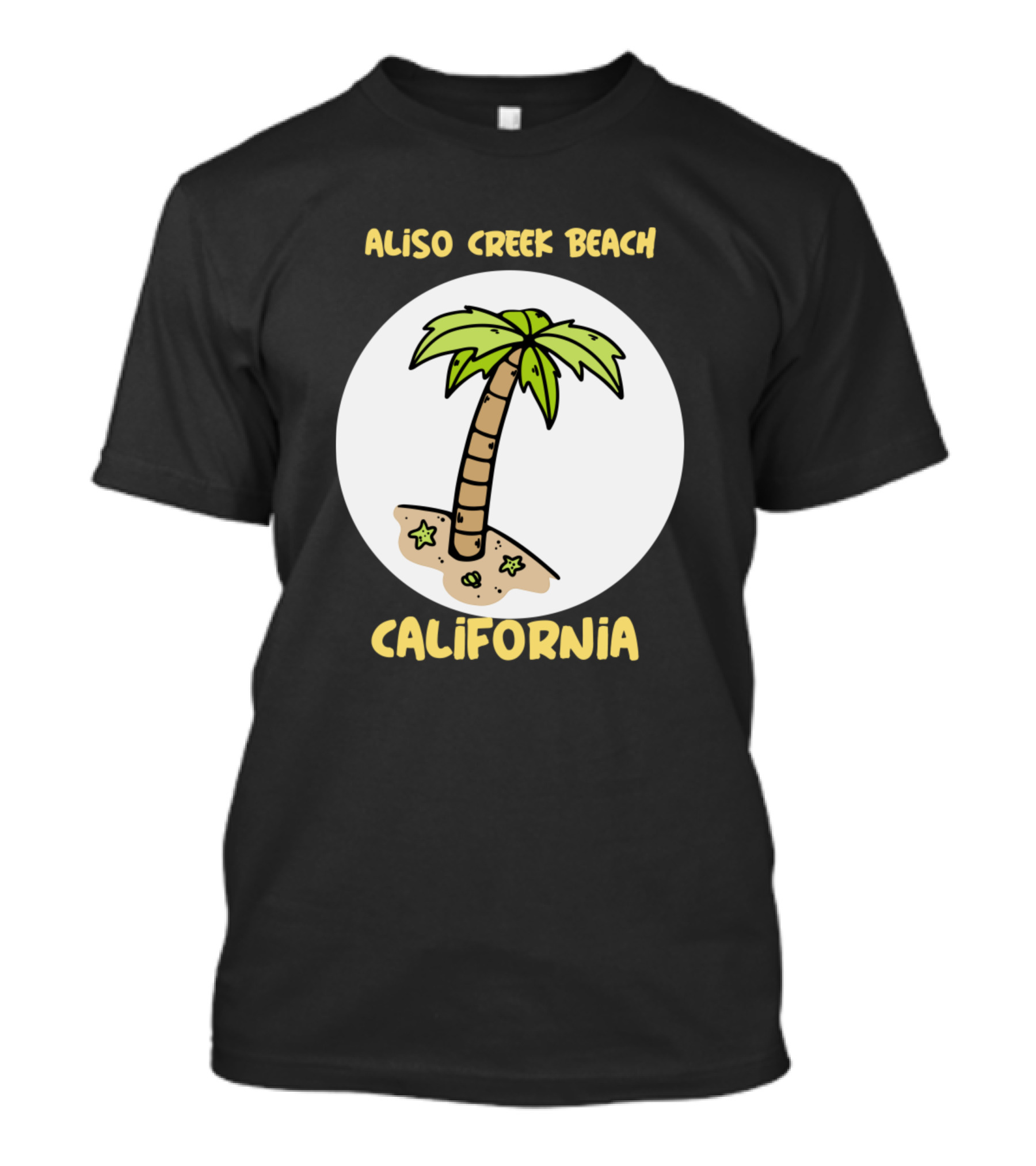 Aliso Creek Beach California Palm Tree Scene T-Shirt