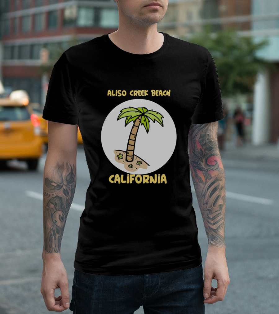 Aliso Creek Beach California Palm Tree Scene T-Shirt
