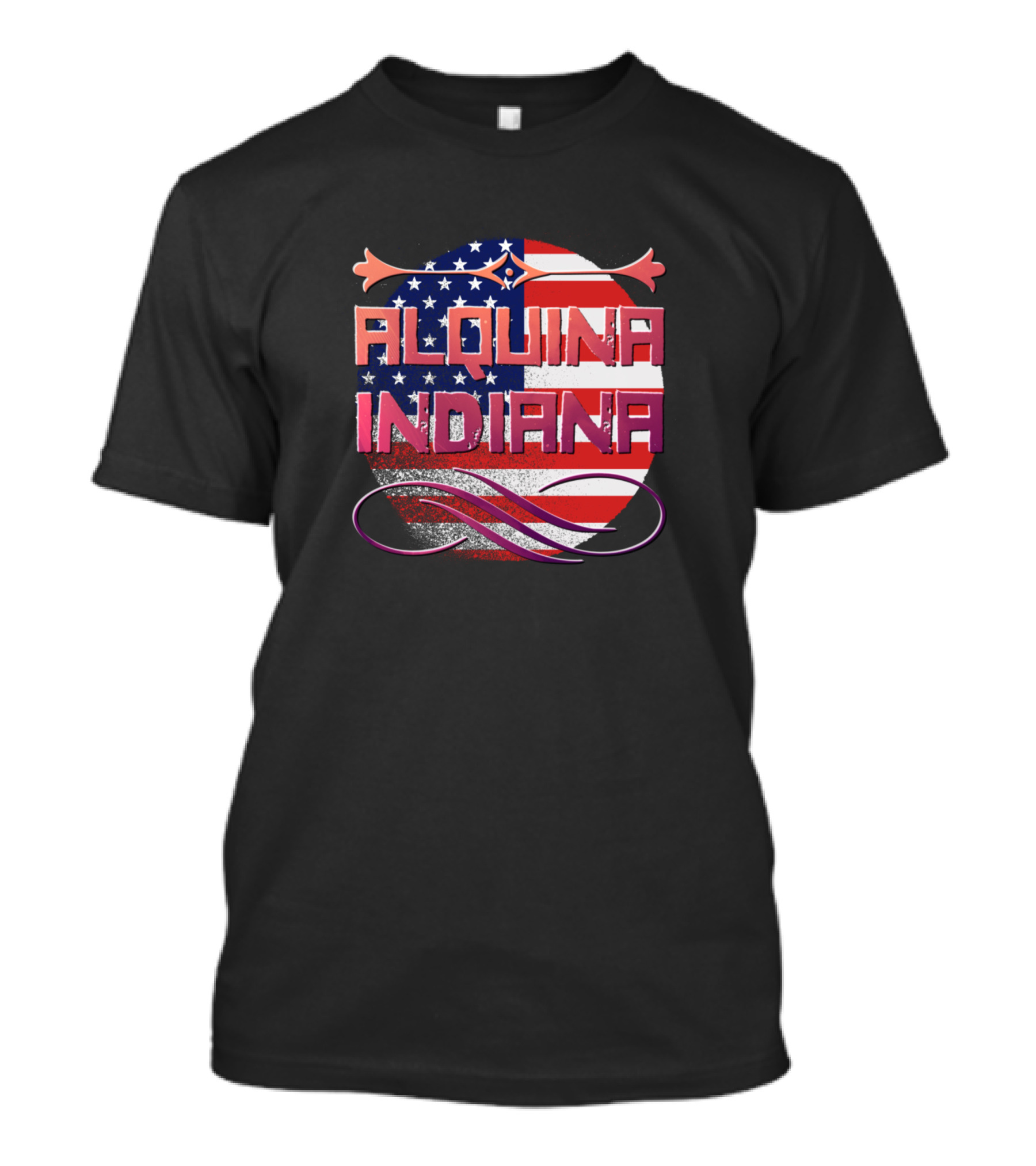Alquina Indiana American Flag Patriotic T-Shirt