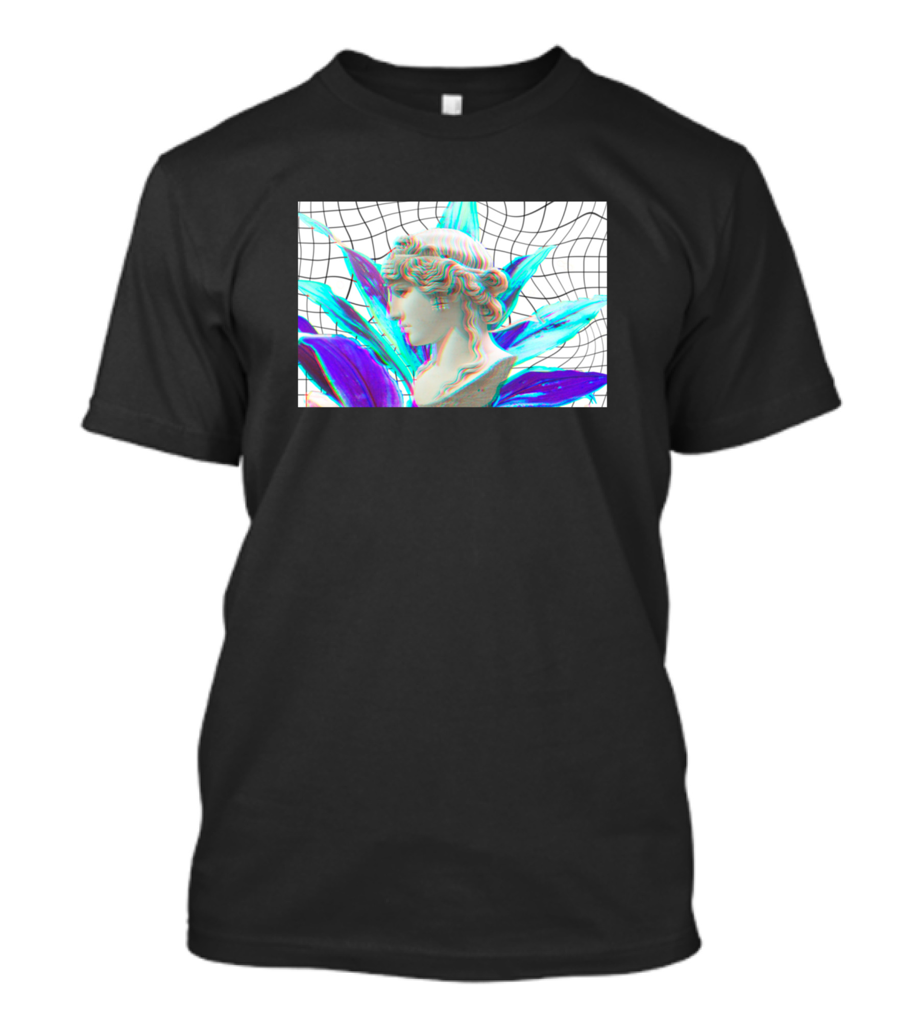 Sculpture Vibes Retro Futurism Mesh Botanical T-Shirt
