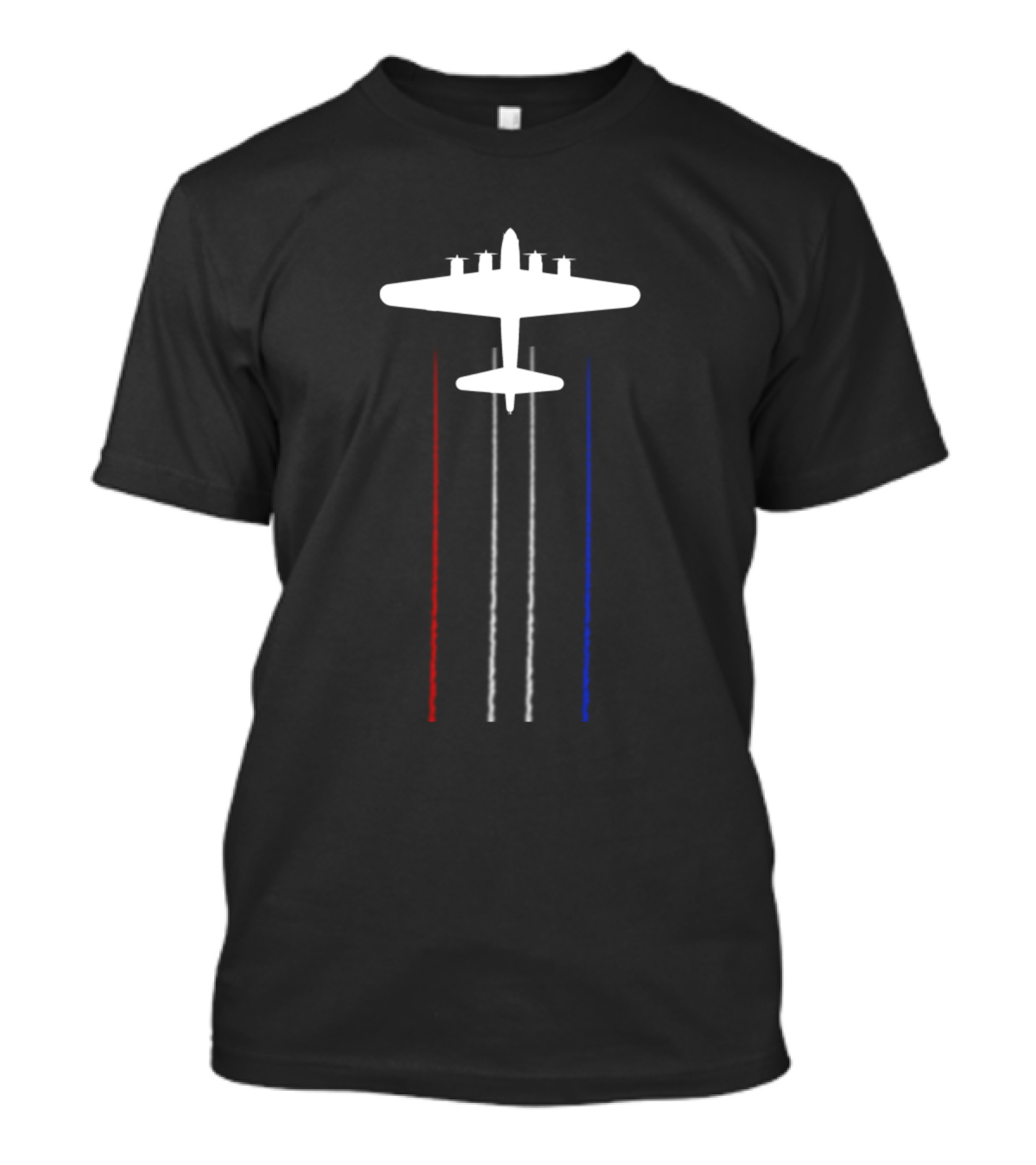 B 17 Flying Fortress WWII Bomber Plane Red White Blue T-Shirt