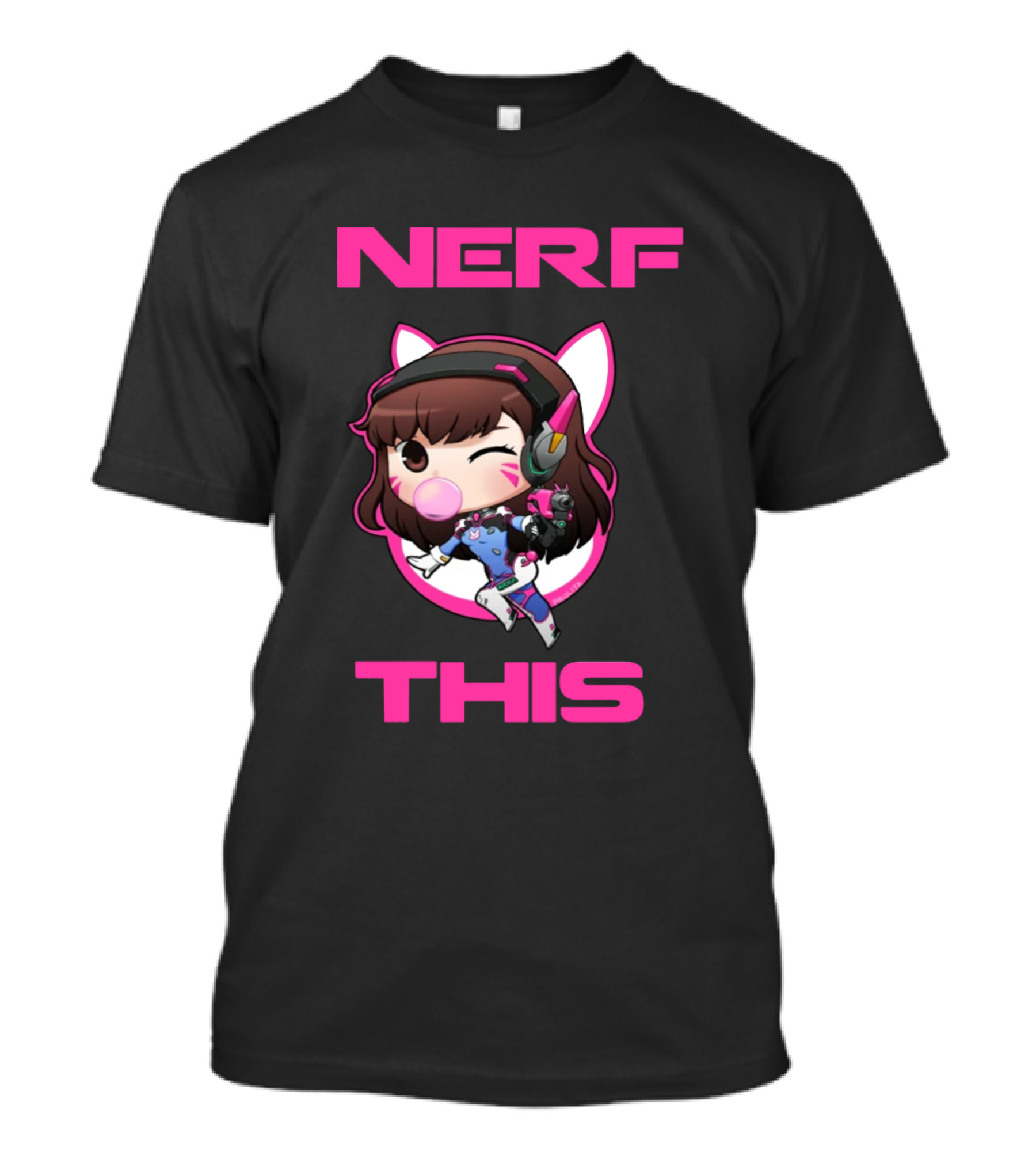 Dva Nerf This Overwatch Gaming Character Bubble Gum T-Shirt