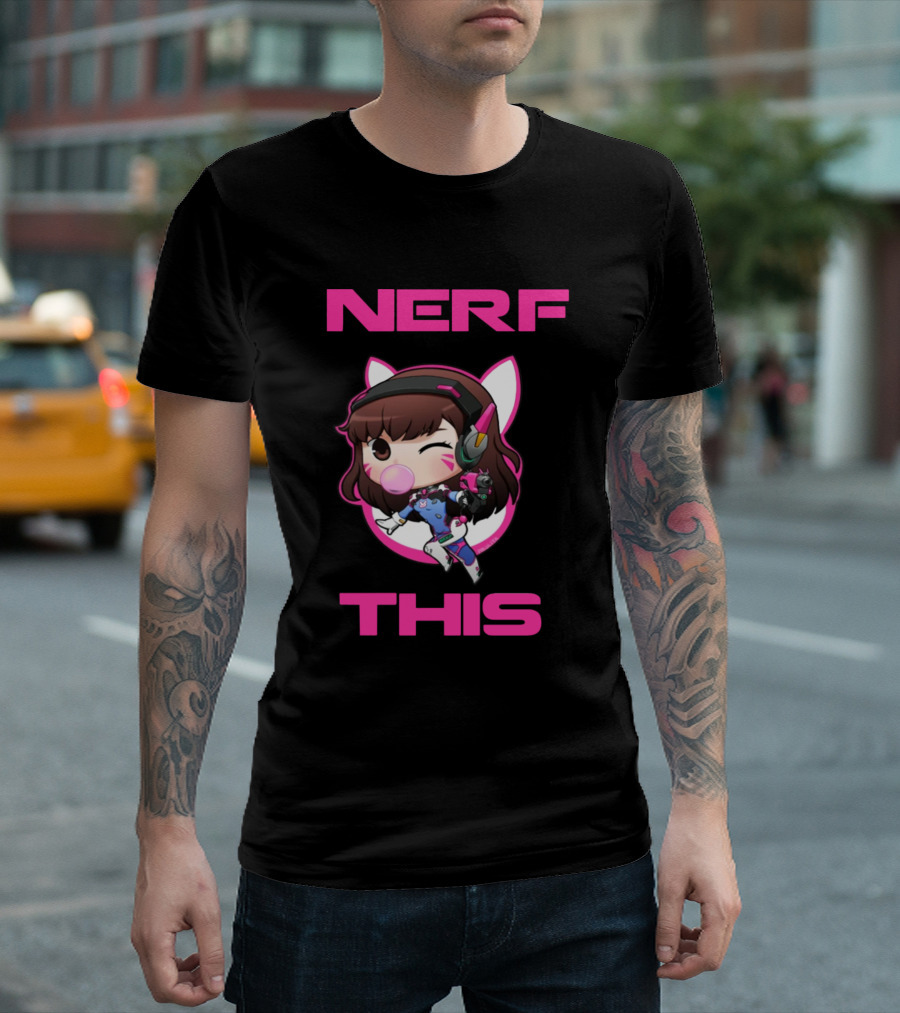 Dva Nerf This Overwatch Gaming Character Bubble Gum T-Shirt