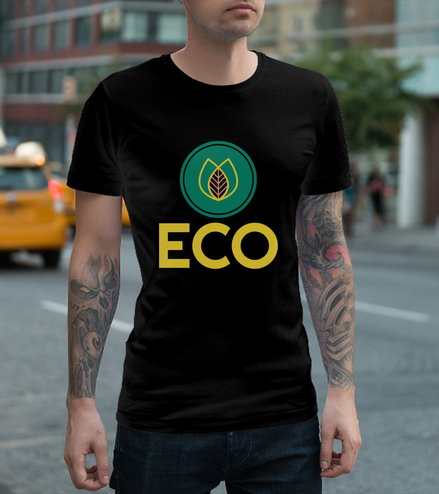 ECO Leaf Emblem Green Circle T-Shirt