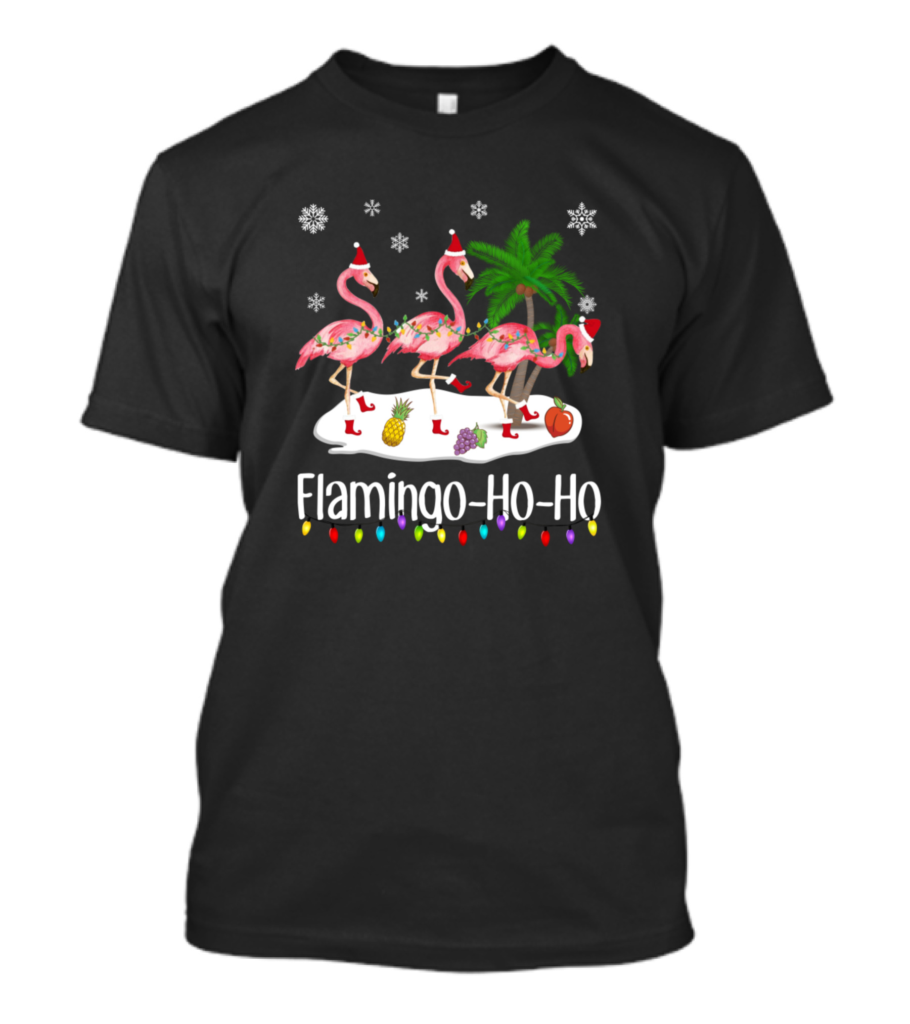 Flamingo Hoho Holiday Christmas Tropical Santa Flamingos T-Shirt