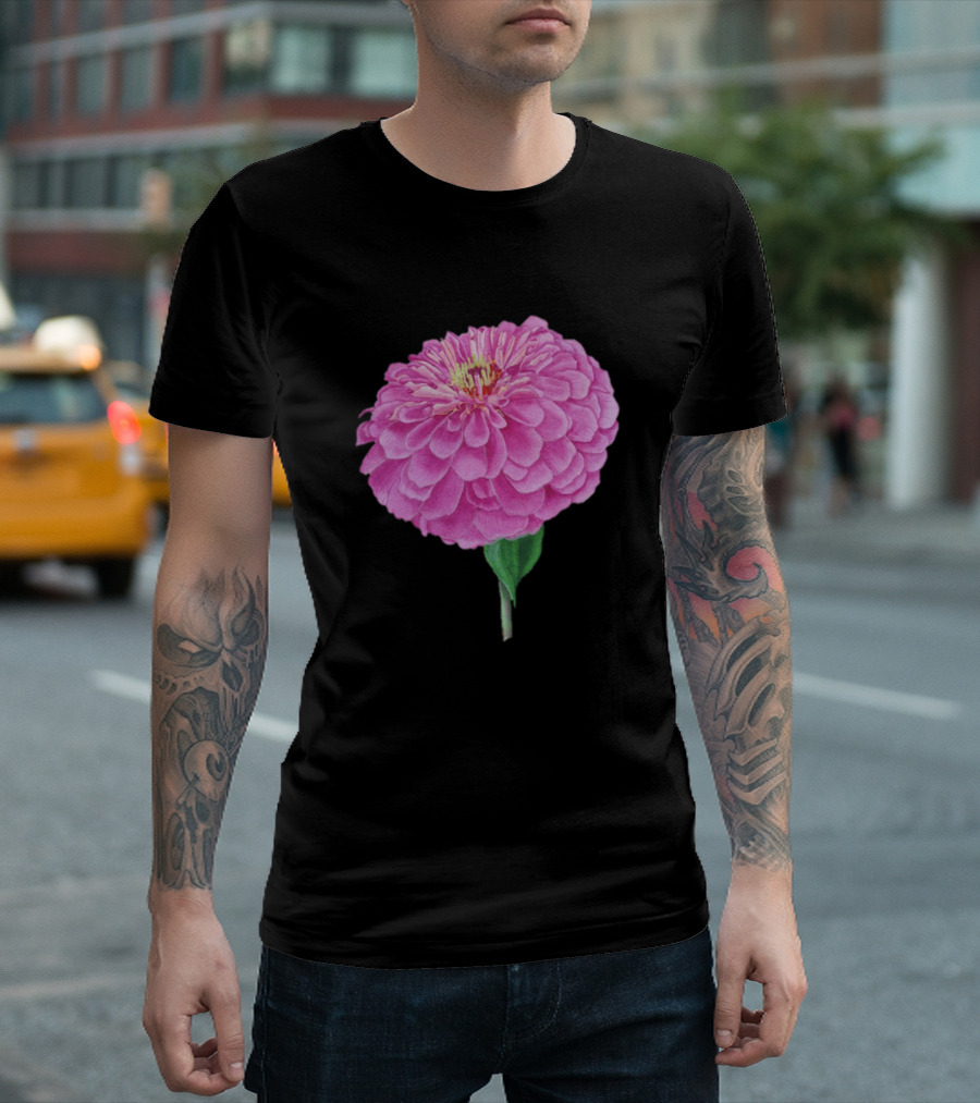 Pink Zinnia Flowers T-Shirt