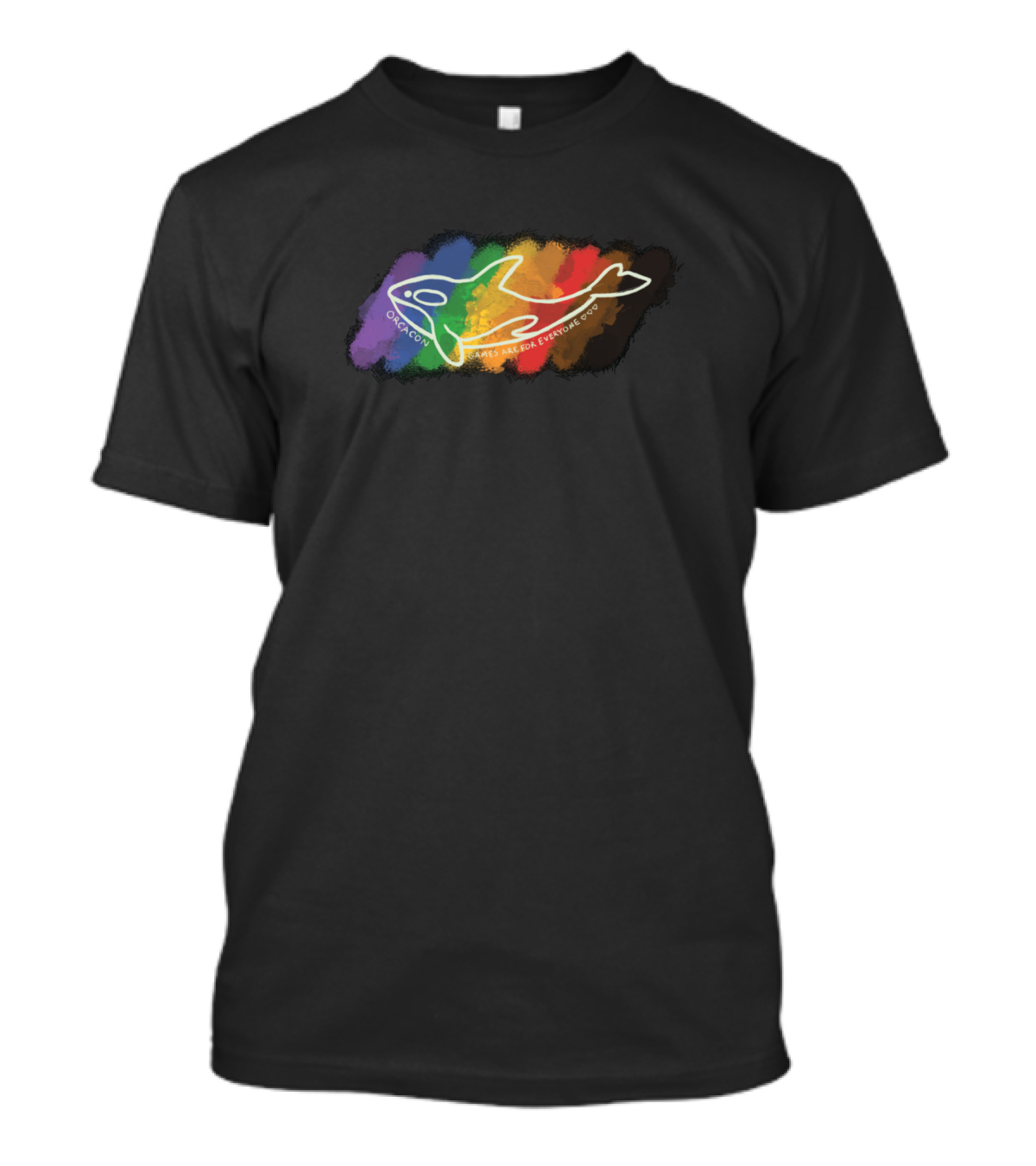Games Are For Everyone Orcacon Rainbow Whale T-Shirt