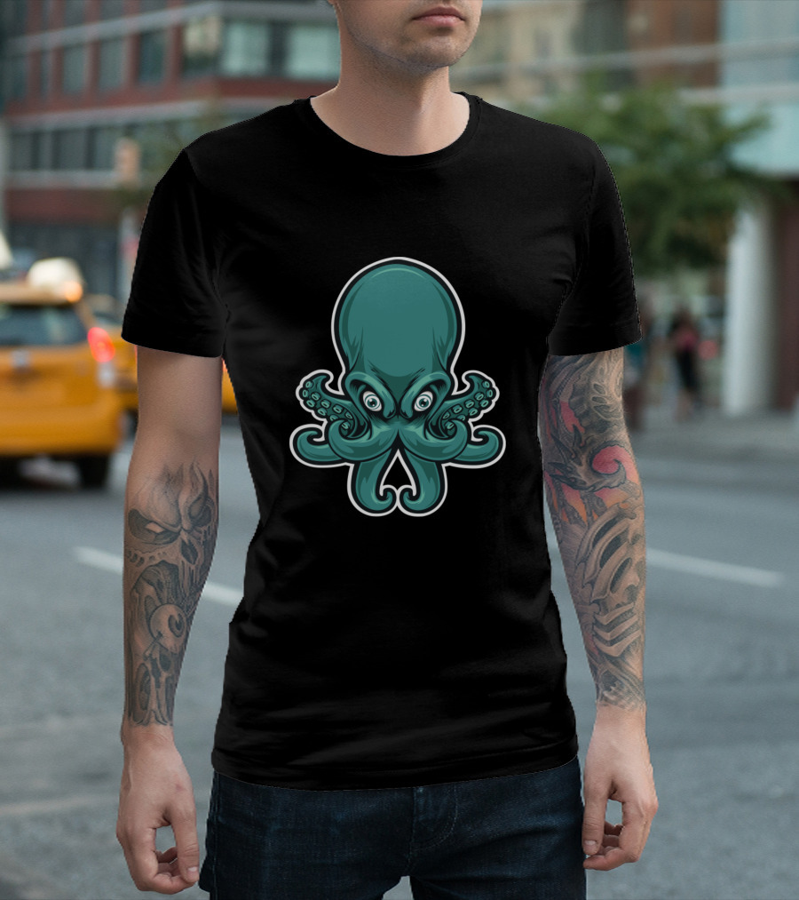 Green Octopus Bold Sea Creature T-Shirt