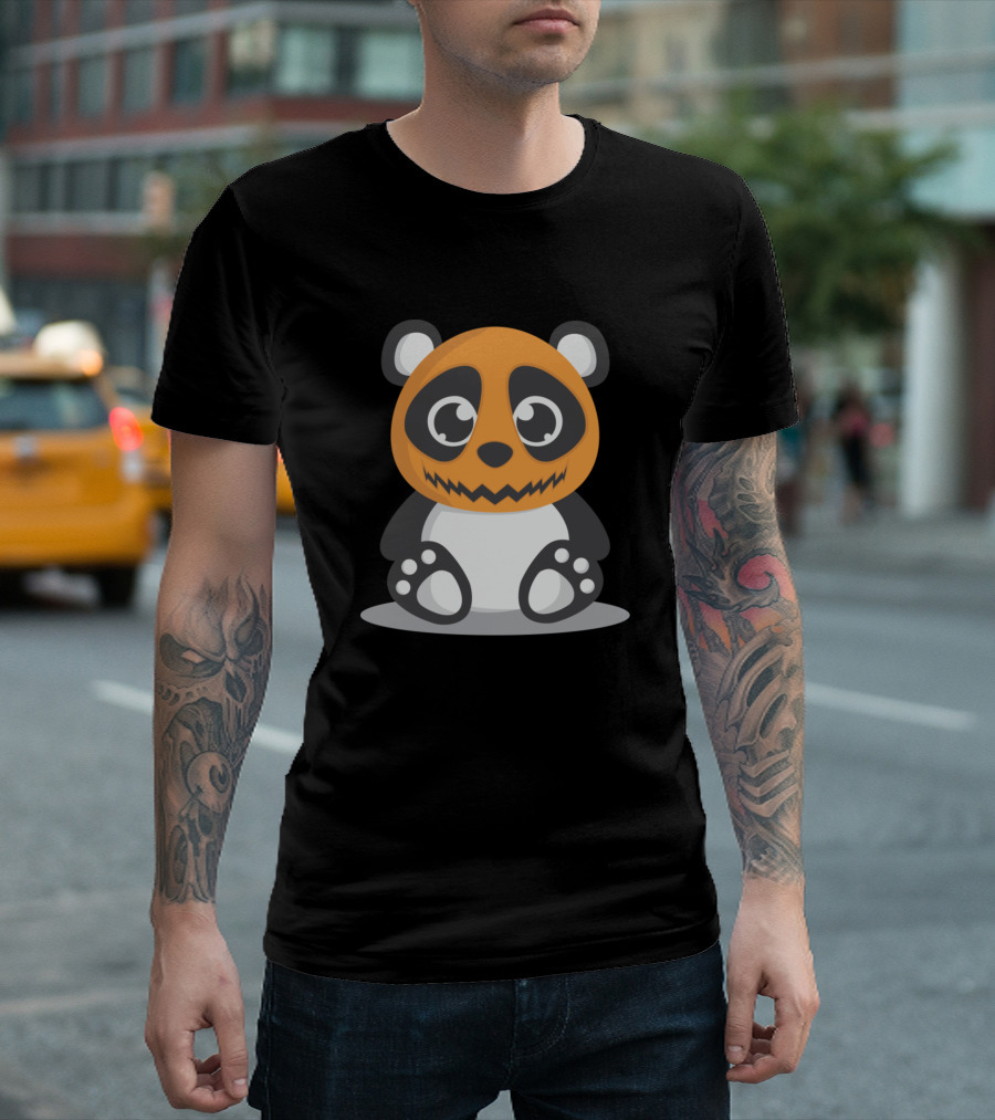 Halloween Panda Pumpkin Face Cutie T-Shirt