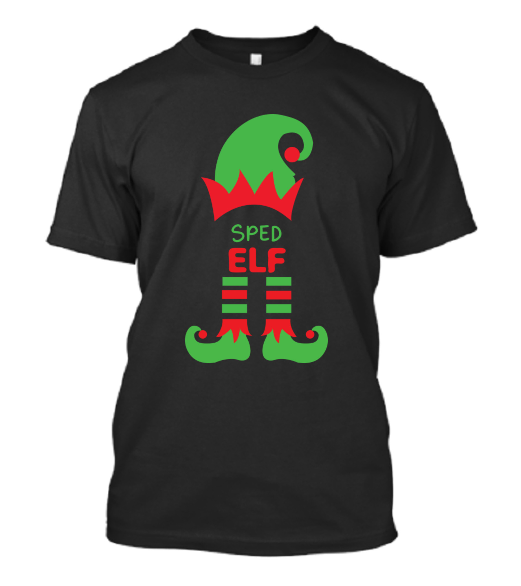 Sped Elf Christmas Hat And Shoes T-Shirt