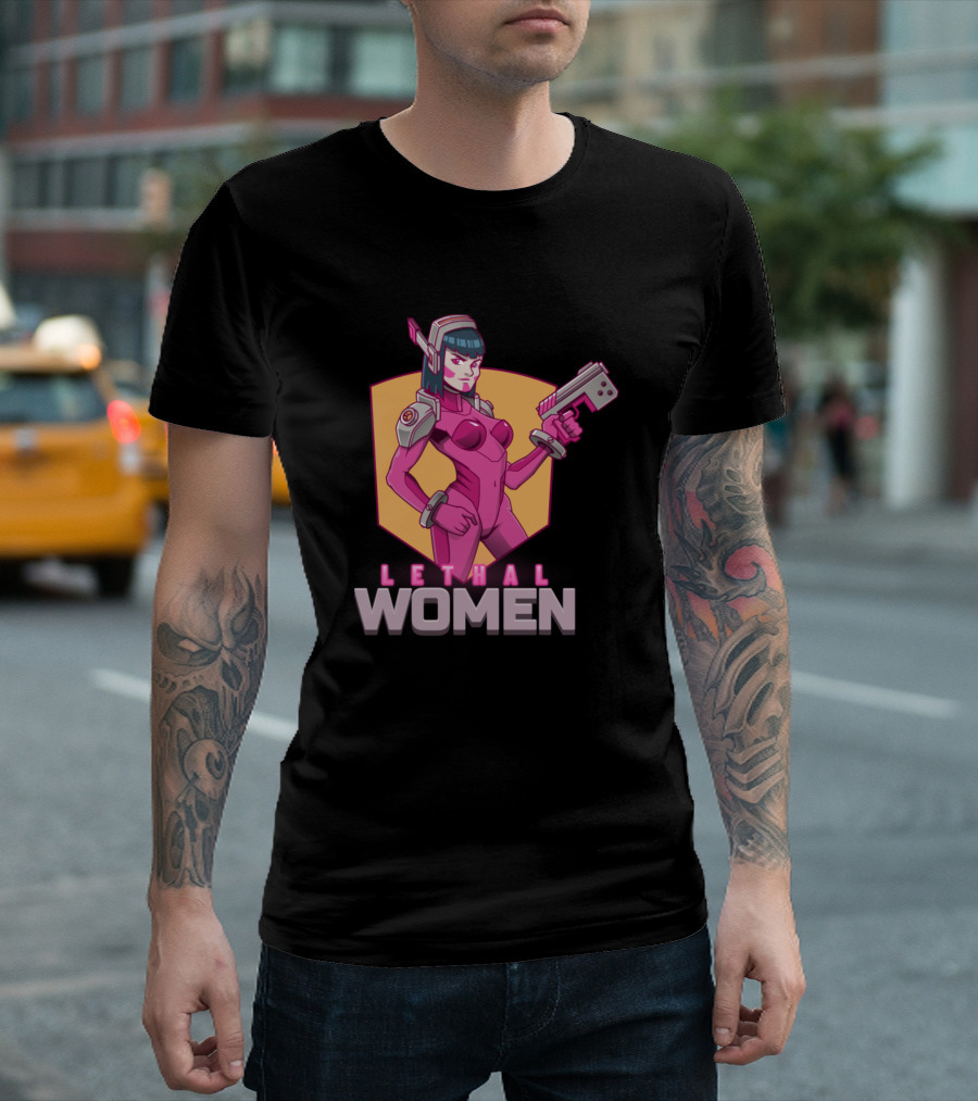 Lethal Women Cyberpunk Warrior Character T-Shirt