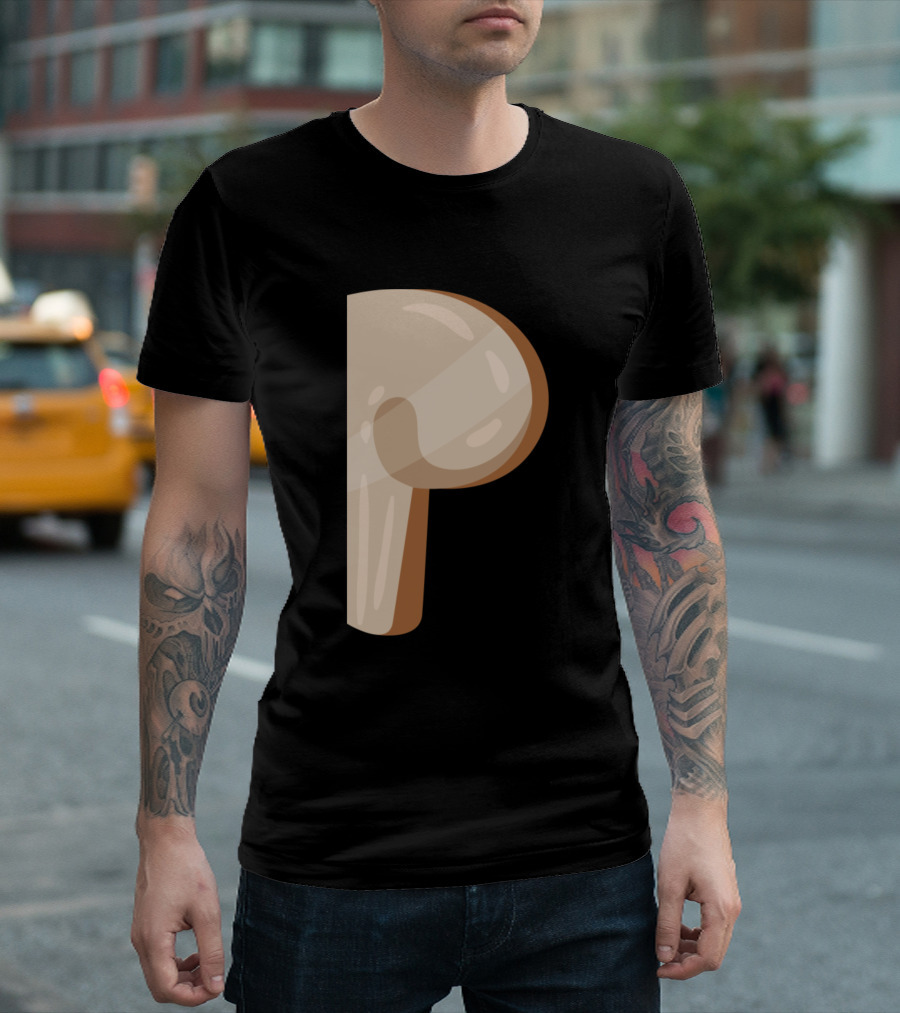 Letter P Mushroom Fruit And Vegetable Alphabet T-Shirt