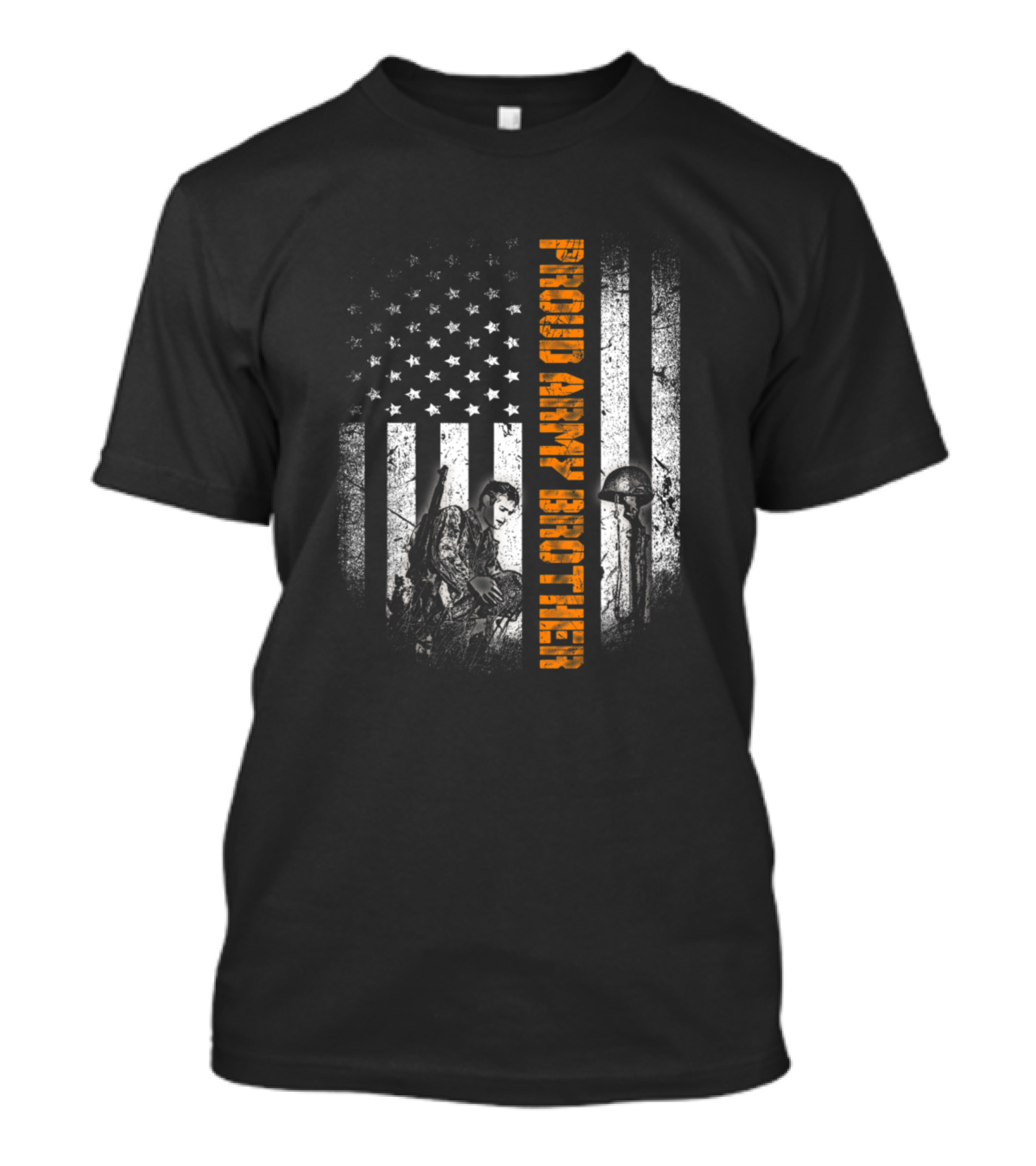 Proud Army Brother American Flag Heroes Memorial T-Shirt