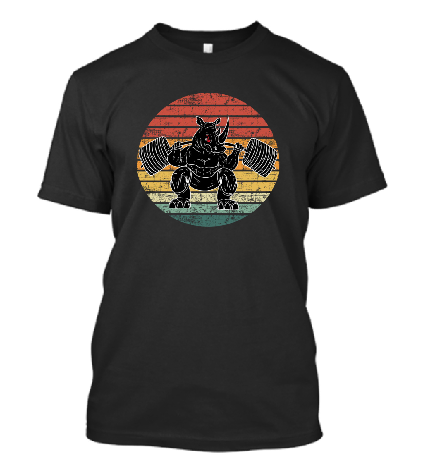 Rhino Powerlifting Bodybuilding Training Vintage Style Strength T-Shirt