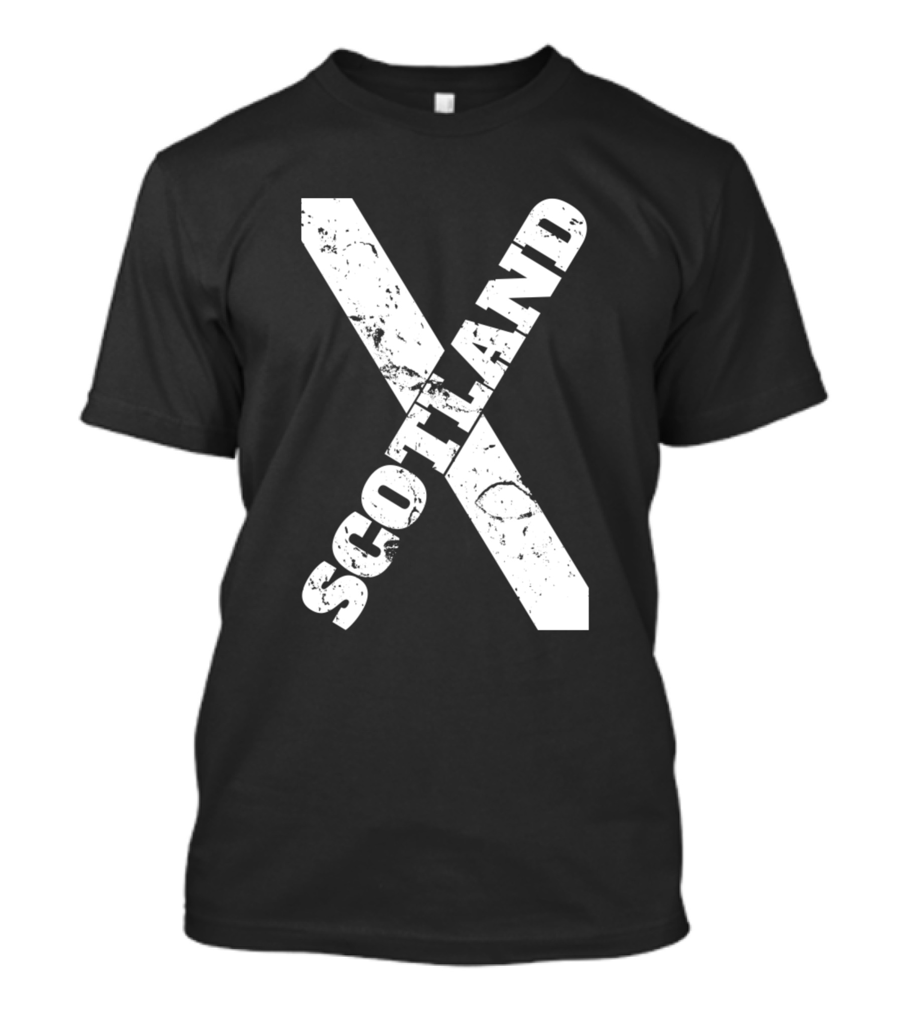 Scotland X Flag Distressed Print T-Shirt