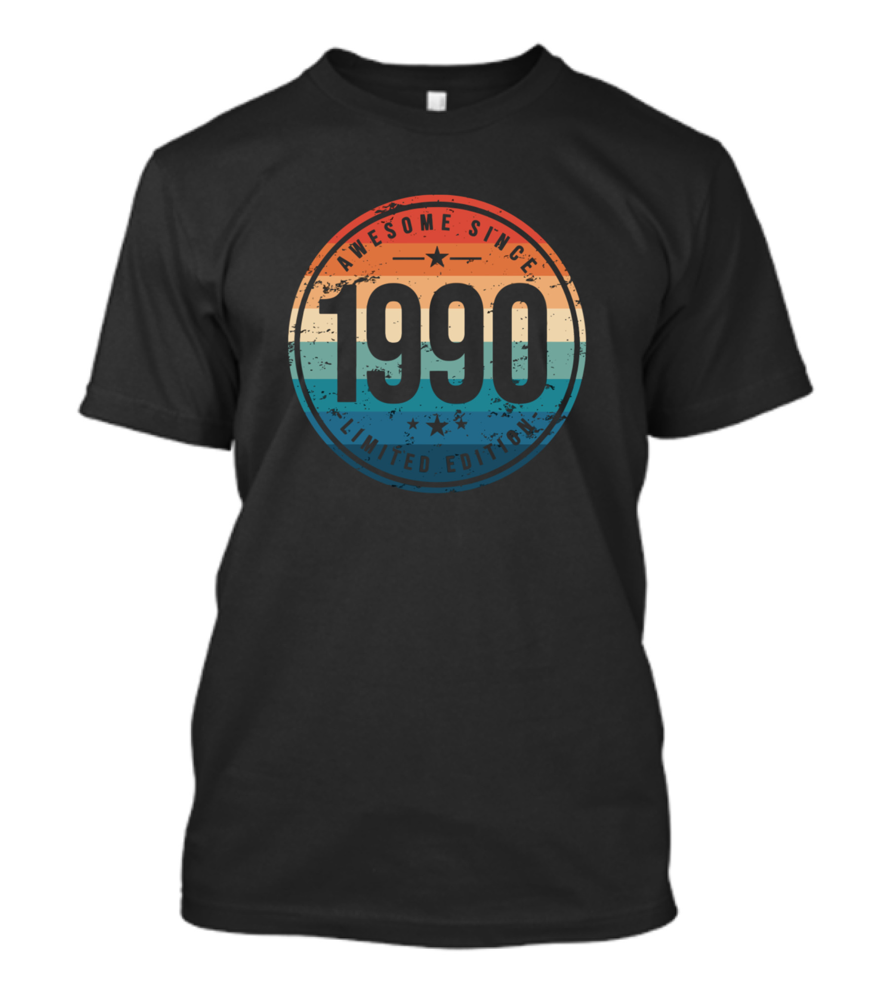 Awesome Since 1990 Vintage Style Retro Circle T-Shirt