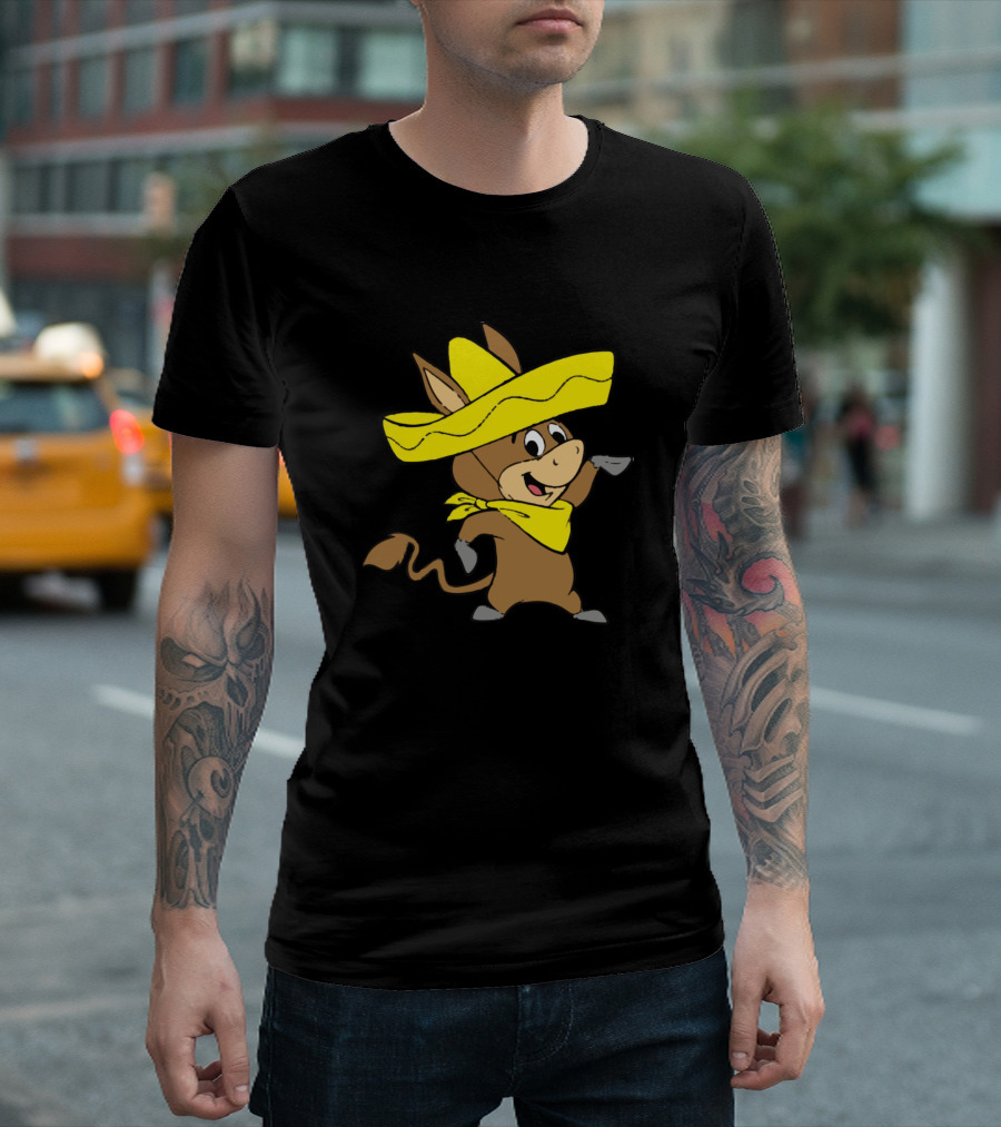 Baba Looey Cartoon Character With Yellow Sombrero and Bandana T-Shirt