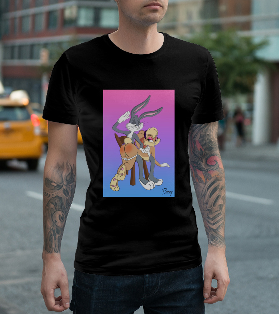 Bugs Bunny Fan Art With Lola Bunny Playful Pose T-Shirt